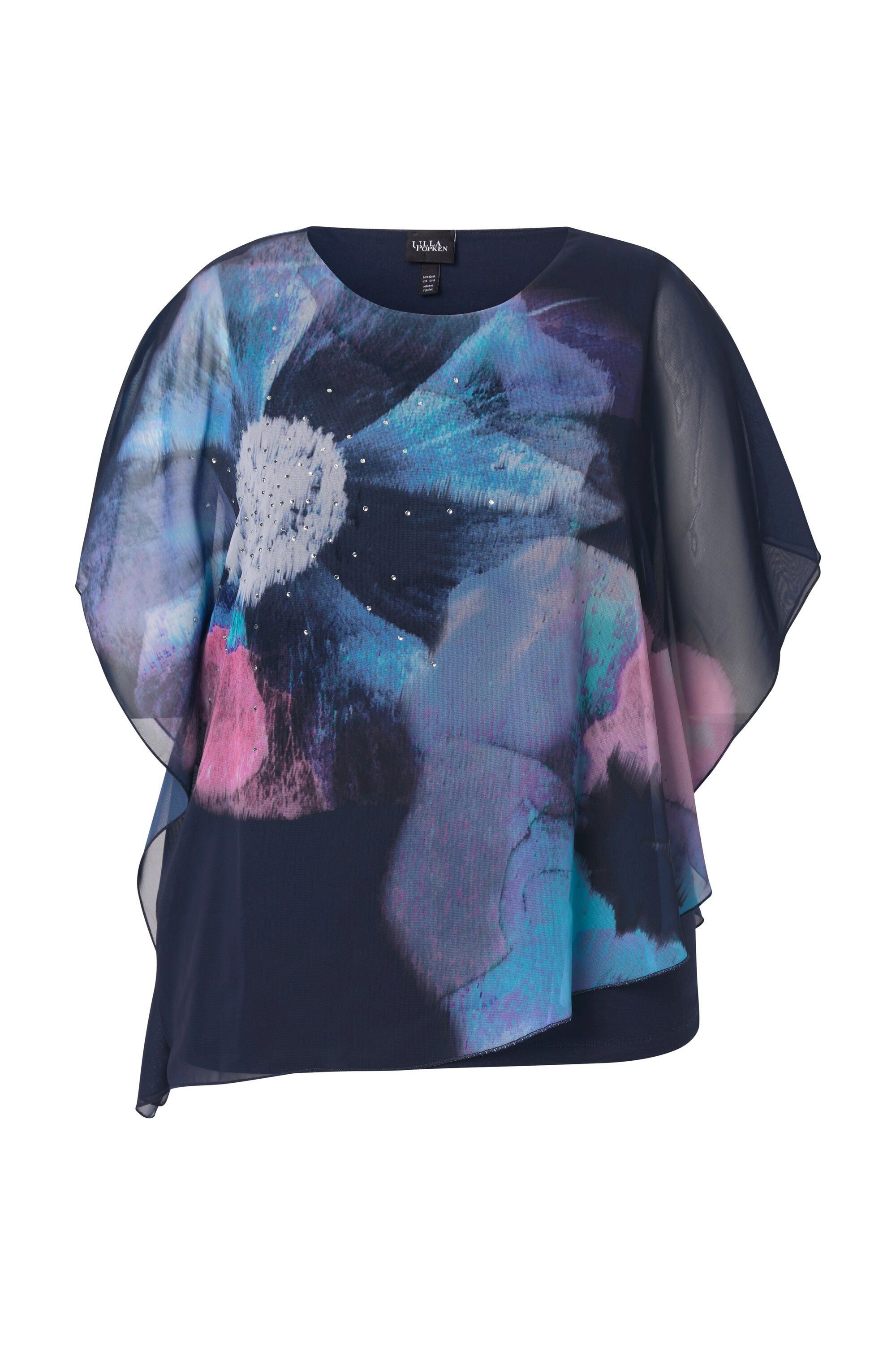 Ulla Popken Longbluse Chiffonbluse Blüten Oversized günstig online kaufen