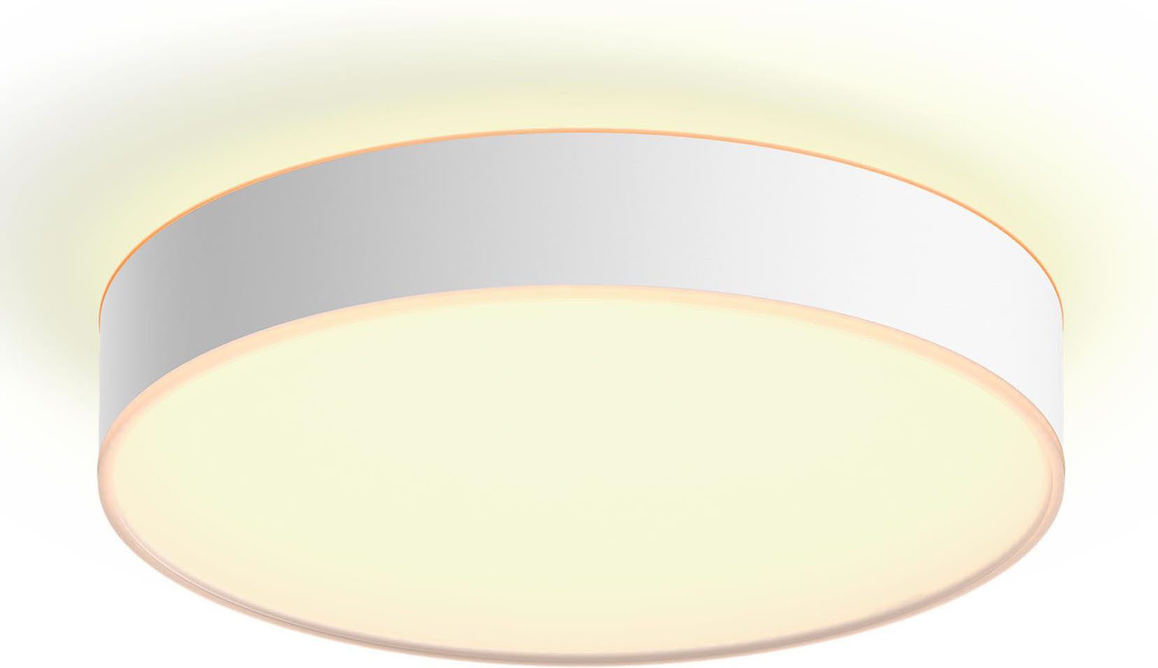 Philips Hue Smarte LED-Leuchte White Ambiance Enrave Deckenleuchte M schwarz, Abschaltautomatik, Bluetooth, CCT - über Fernbedienung, Dimmer, Dimmfunktion, Farbsteuerung, Fernbedienung, Infrarot inkl., Leuchtdauer einstellbar, Memoryfunktion, Nachtlichtfunktion, Smart Home, Timerfunktion, dimmbar über Fernbedienung, erweiterbar, mehrere Helligkeitsstufen, LED wechselbar, warmweiß - kaltweiß, inkl. Philips Hue Dimmschalter