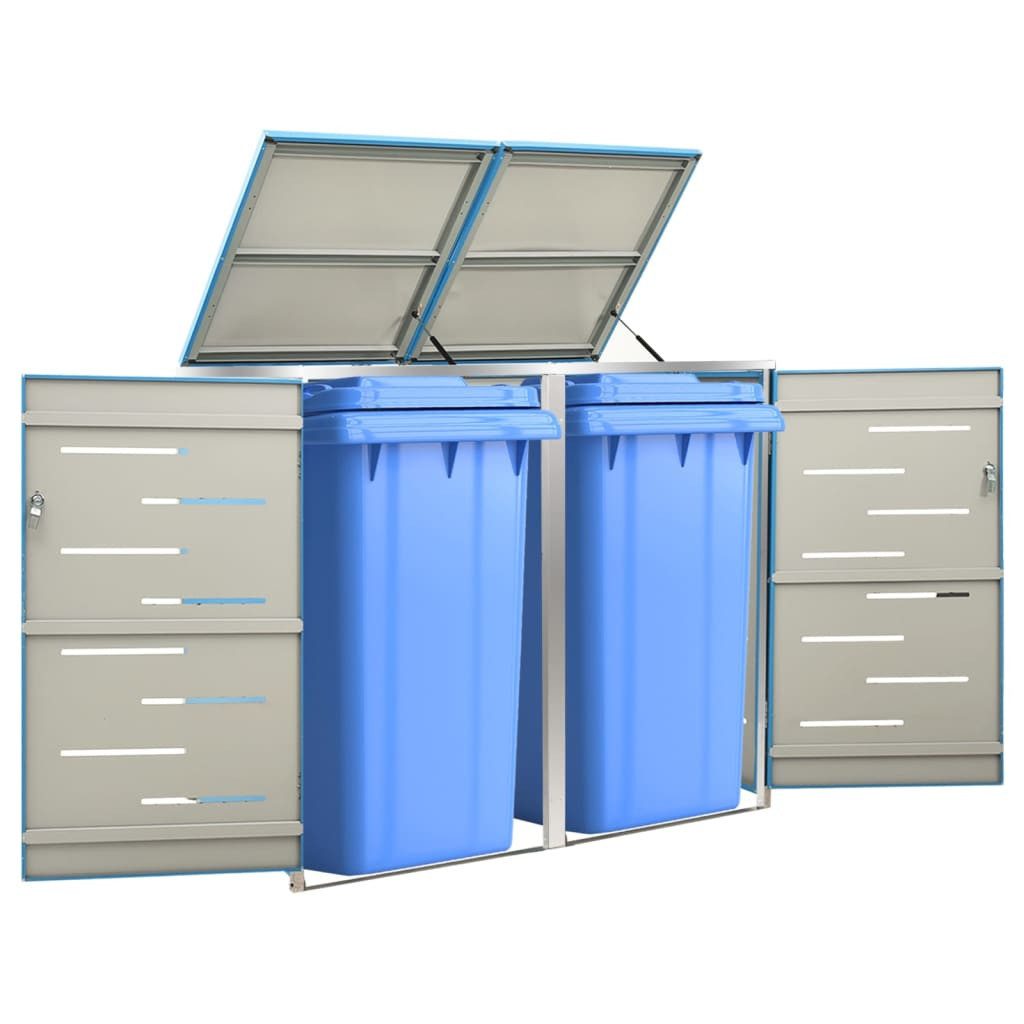 vidaXL Mülltonnenbox 2 Tonnen - 138x77,5x115,5 cm Mülltonnenbox Mülltonnenverkleidung Edel