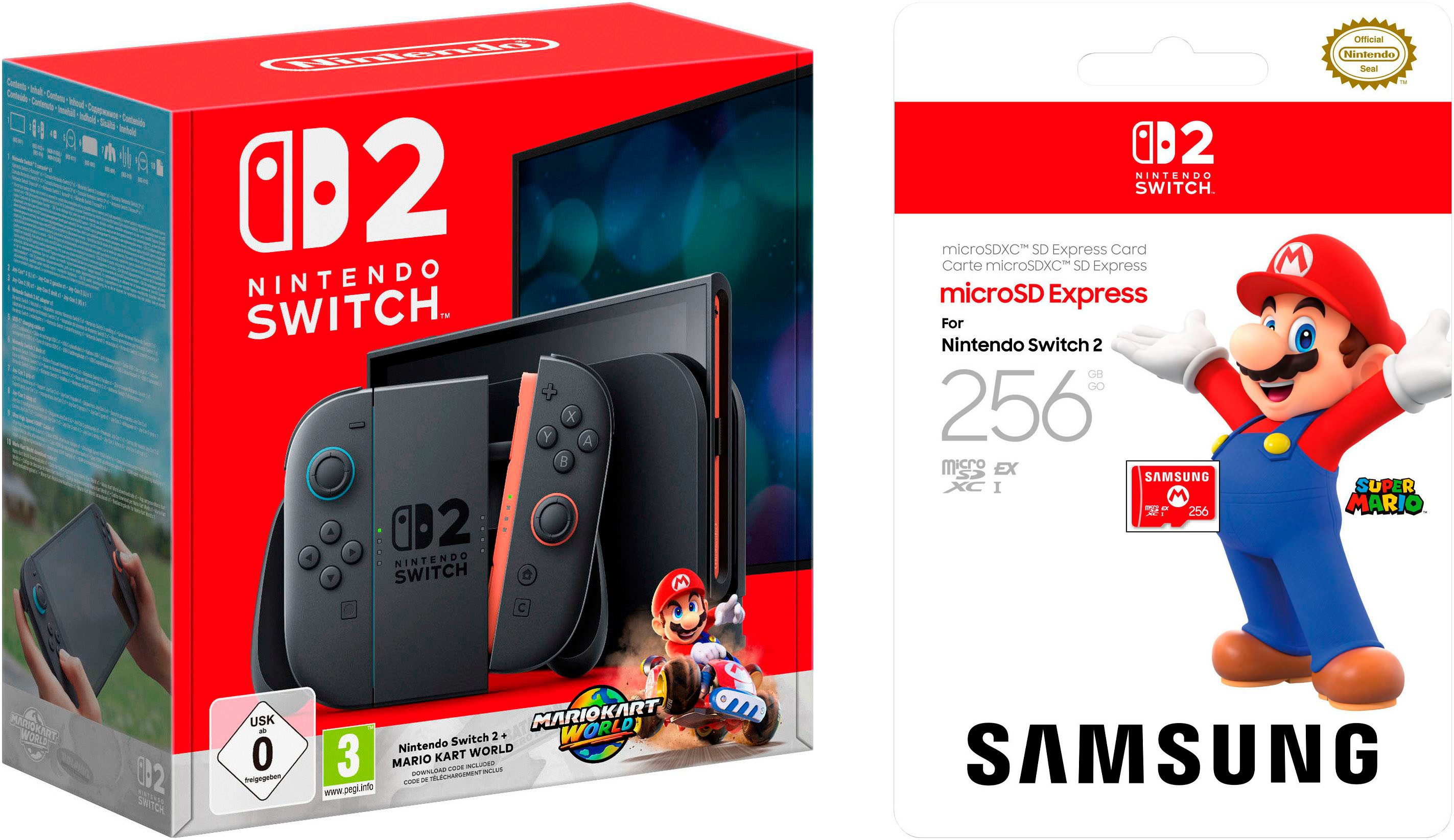 Nintendo Switch Switch 2 Mario Kart World-Set + Samsung mircoSD EXPRESS 256 GB