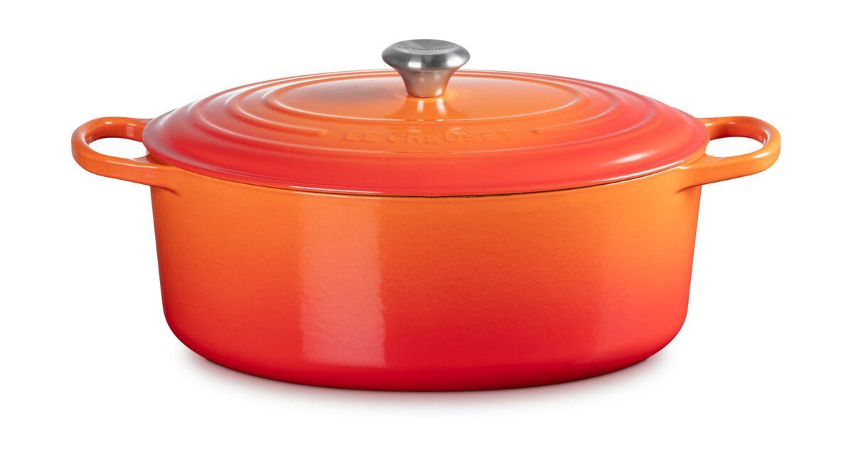 LE CREUSET Bräter Bräter mit Deckel 35 cm Signature Ofenrot