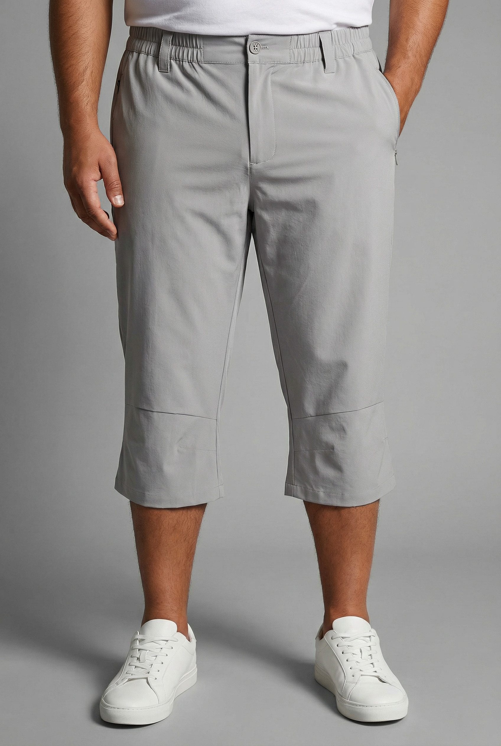 Man's World Plus Funktionsshorts sportliche Webhose, gerades Bein, mit Gürtelschlaufen