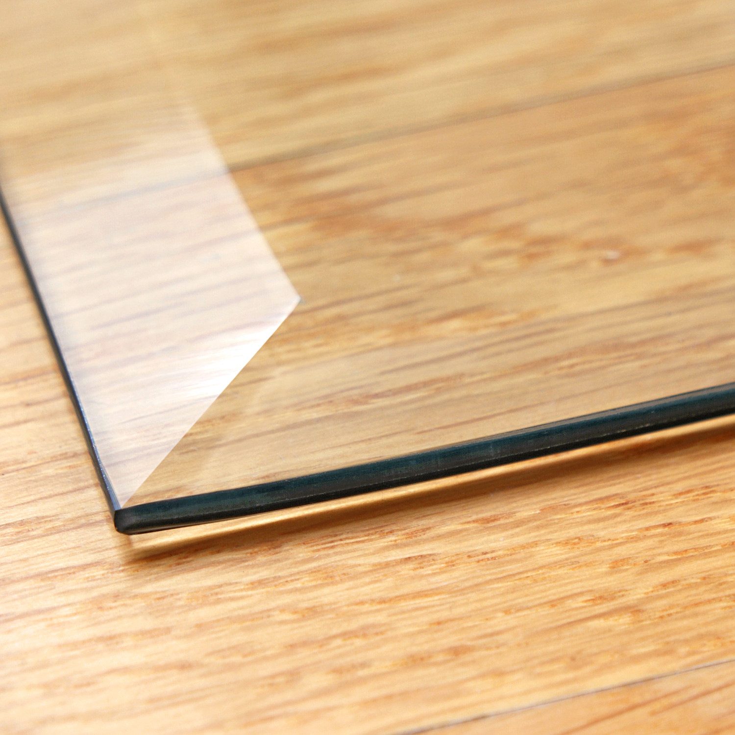 Raik Bodenschutzplatte raik Kamin Glasplatte Viertelkreis mit Facette