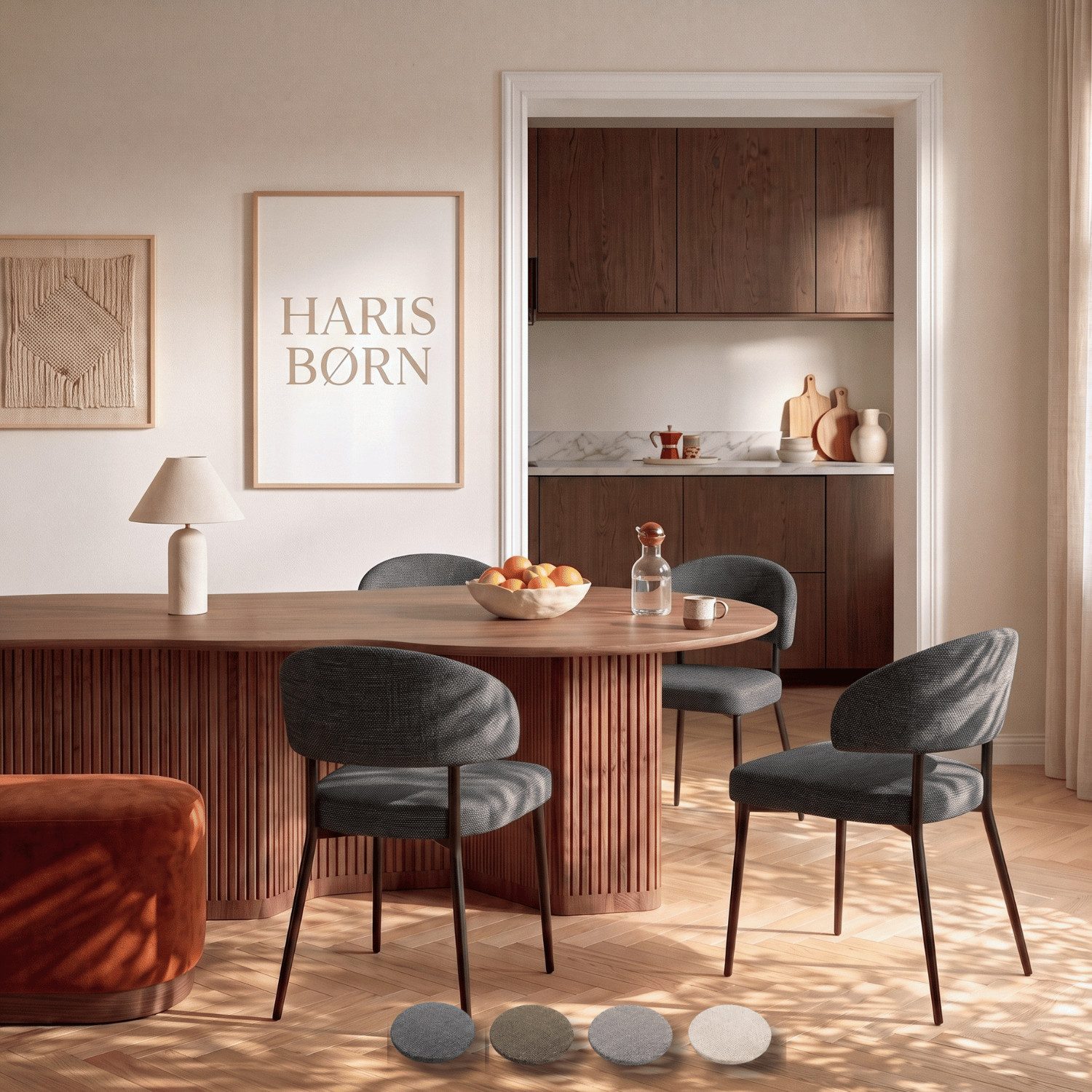 Haris Børn Esszimmerstuhl Polsterstühle für Esszimmer - Esszimmerstühle (Set, 4 St), Premium Esszimmer Stühle & Esstisch Stühle - Moderner Polsterstuhl