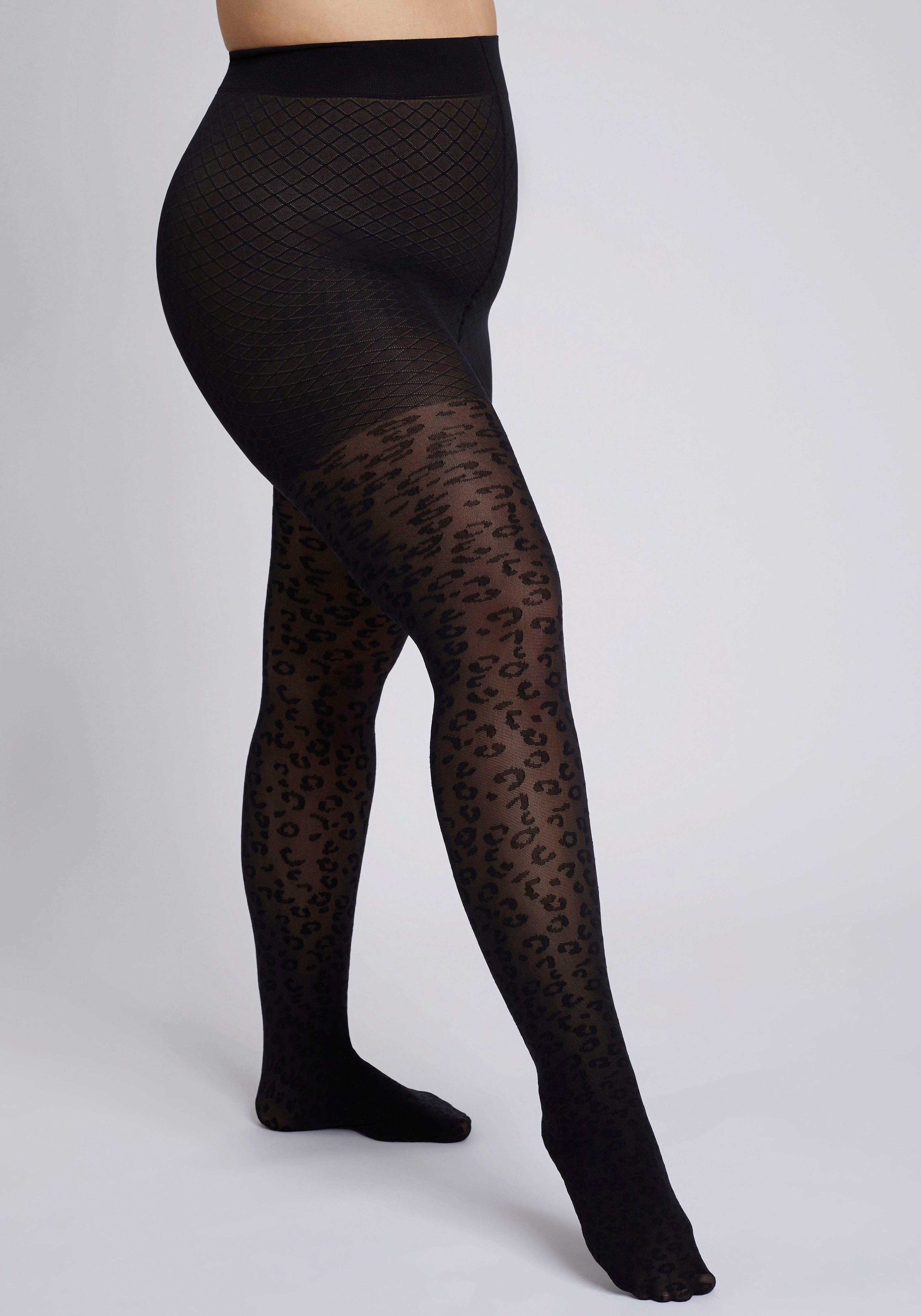 Camano Feinstrumpfhose fine curvy 50 DEN Curvy-Tights, Leo-Muster