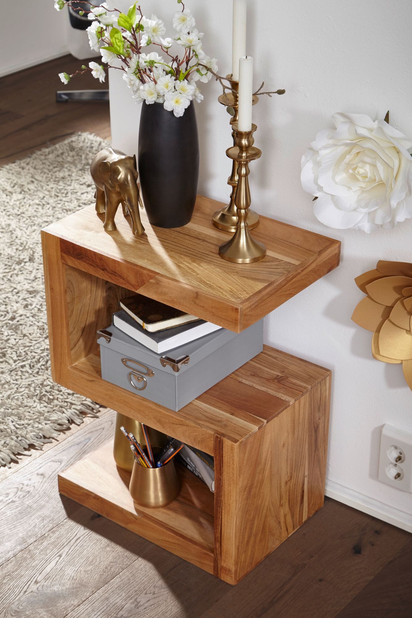 FineBuy Beistelltisch Massivholz – Bild 4 von 5