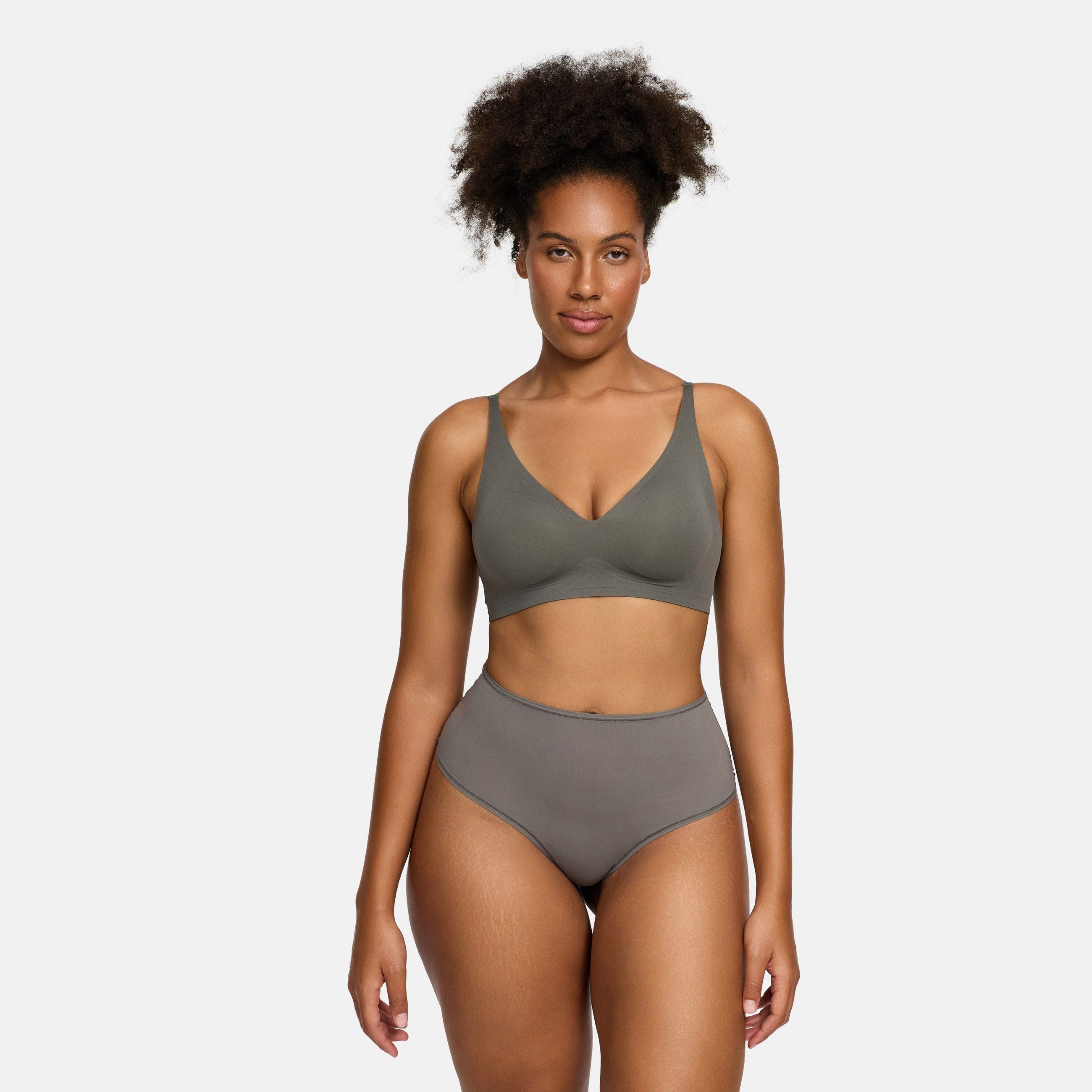 cfab (creamy fabrics) Bügelloser BH Comfort Push-Up BH-Graphit-XL (1-tlg)