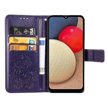König Design Handyhülle Samsung Galaxy A02s, Schutzhülle Schutztasche Case Cover Etuis Wallet Klapptasche Bookstyle