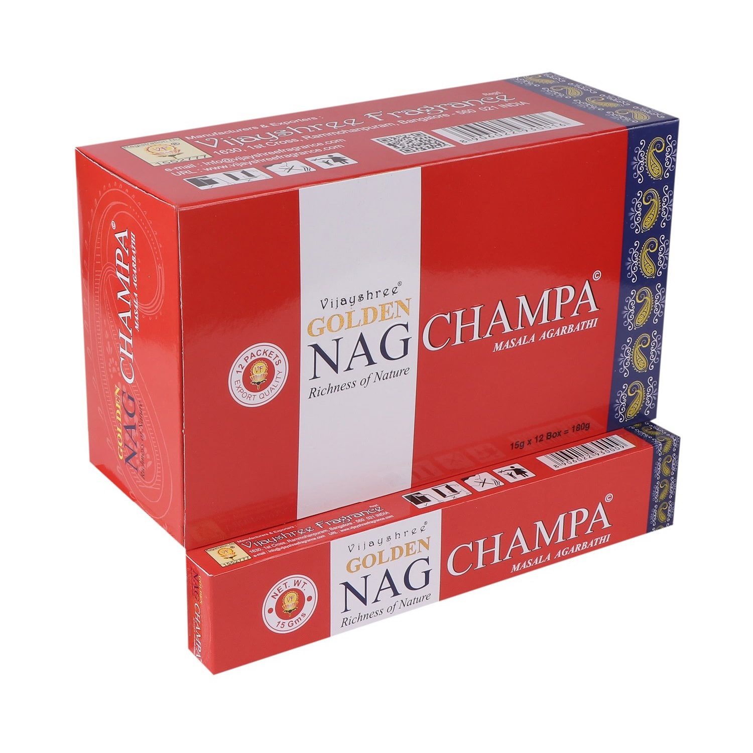 Vijayshree Räucherstäbchen Vijayshree Incense "Golden Nag Champa" 15gr.