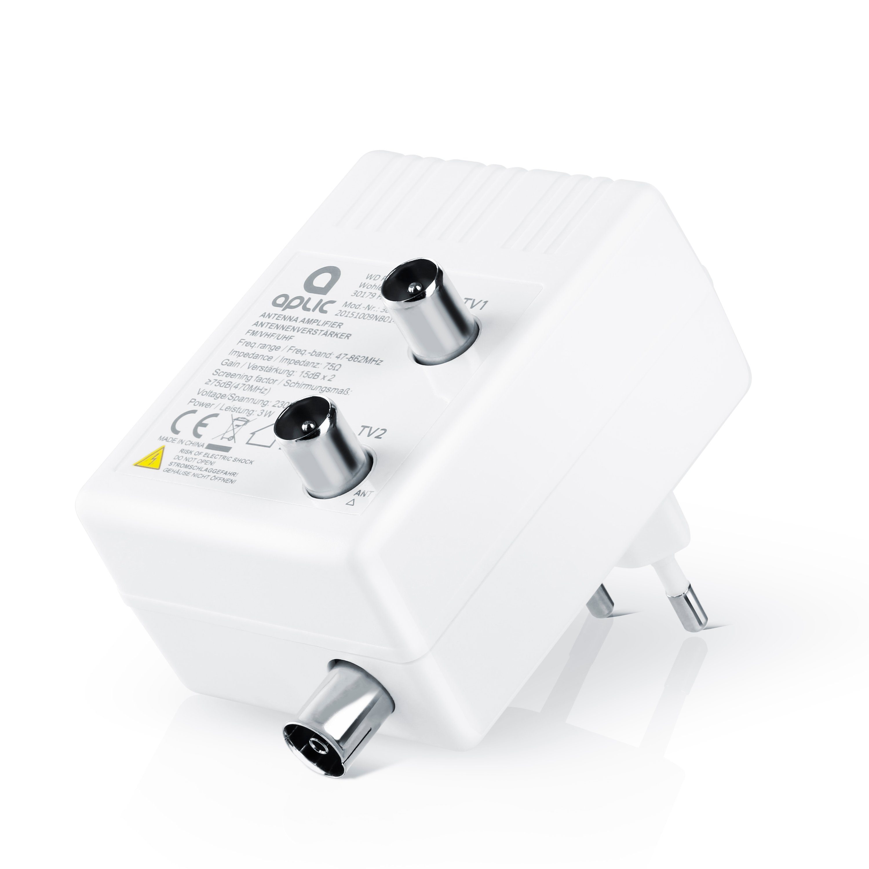 Aplic Verstärker (Antennen Verstärker für DVB-T2 / Kabel TV / Radio  Signalverstärkung von 2x 15 dB) online kaufen | OTTO