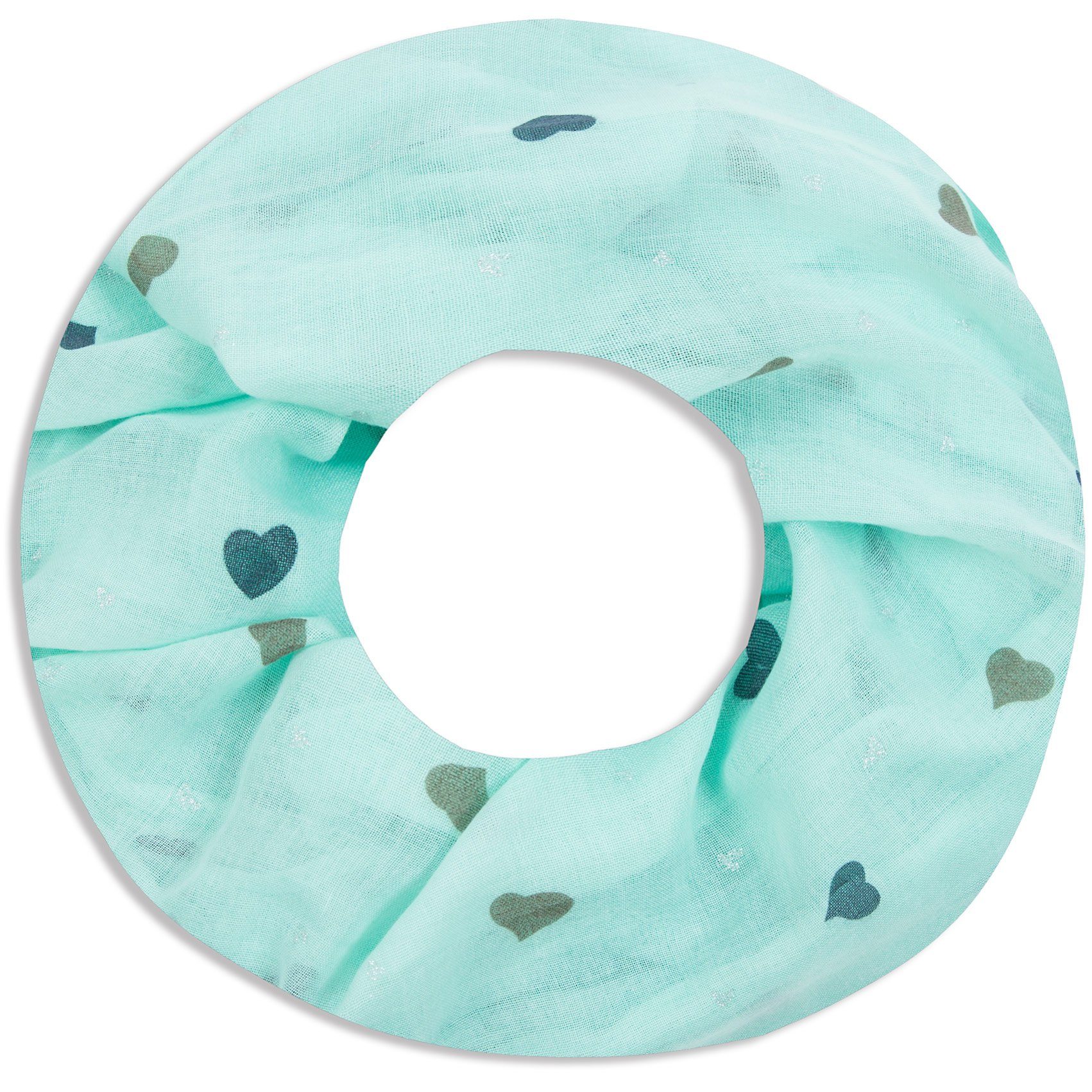 luftig Sweet Faera weich mint Loop, und Herzen Heart Schal Rundschal Damen Loopschal mit