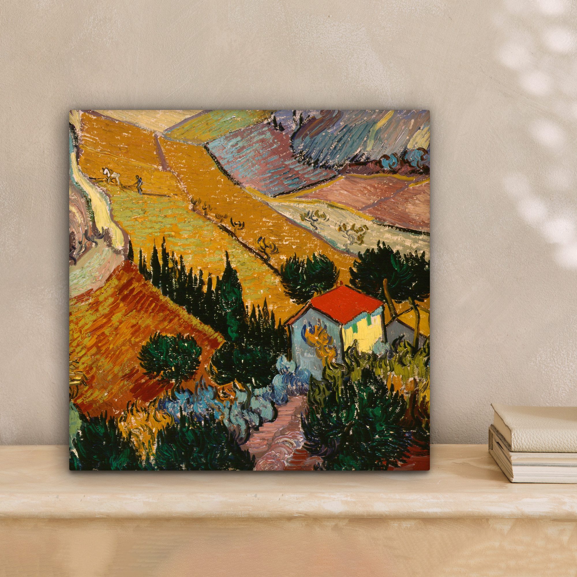 OneMillionCanvasses® Leinwandbild Landschaft mit einem Haus günstig online kaufen