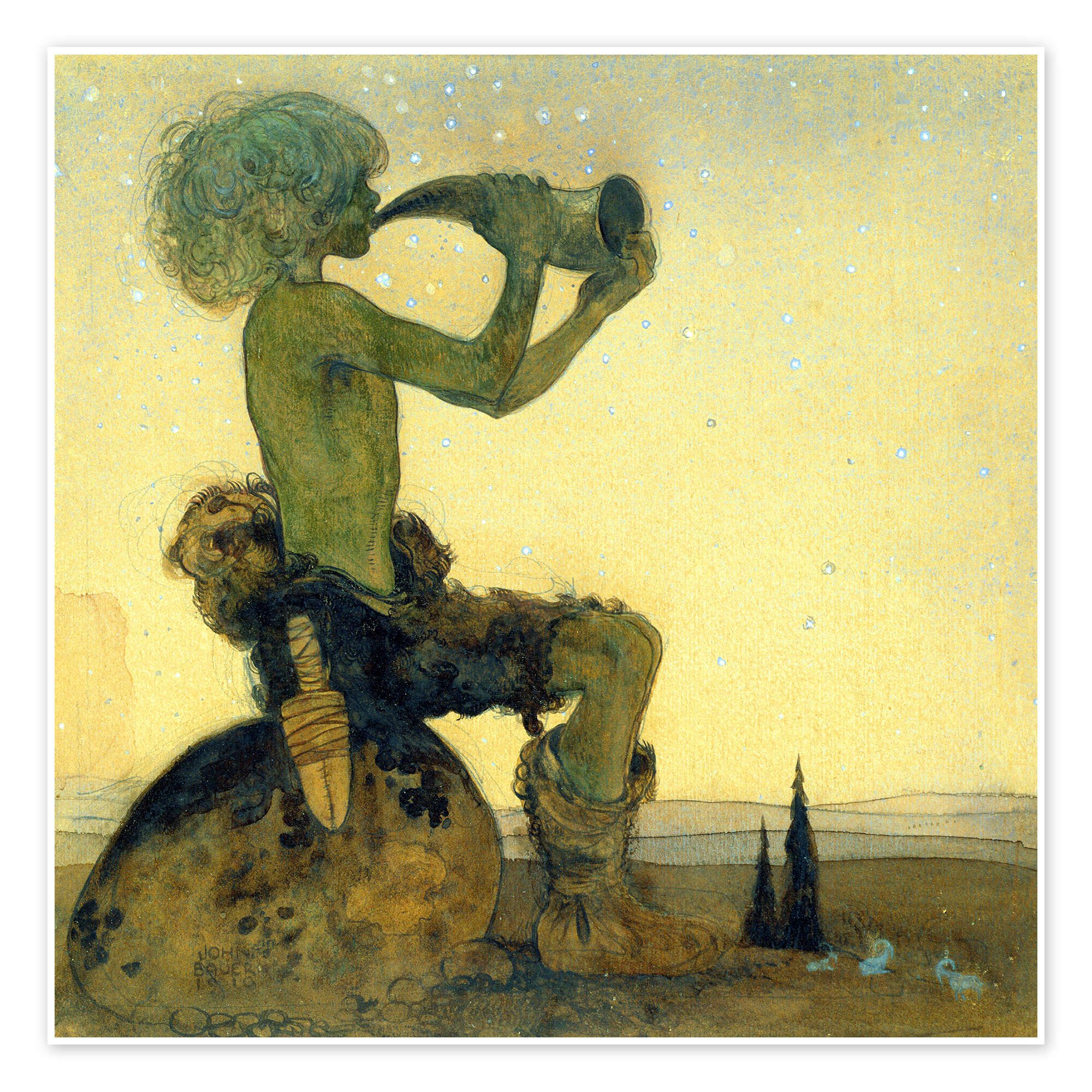 Posterlounge Wandbild Ein Feenhafter Hirte, 1910, John Bauer, erhältlich als Poster, Leinwandbild, Wandsticker oder Acrylglasbild