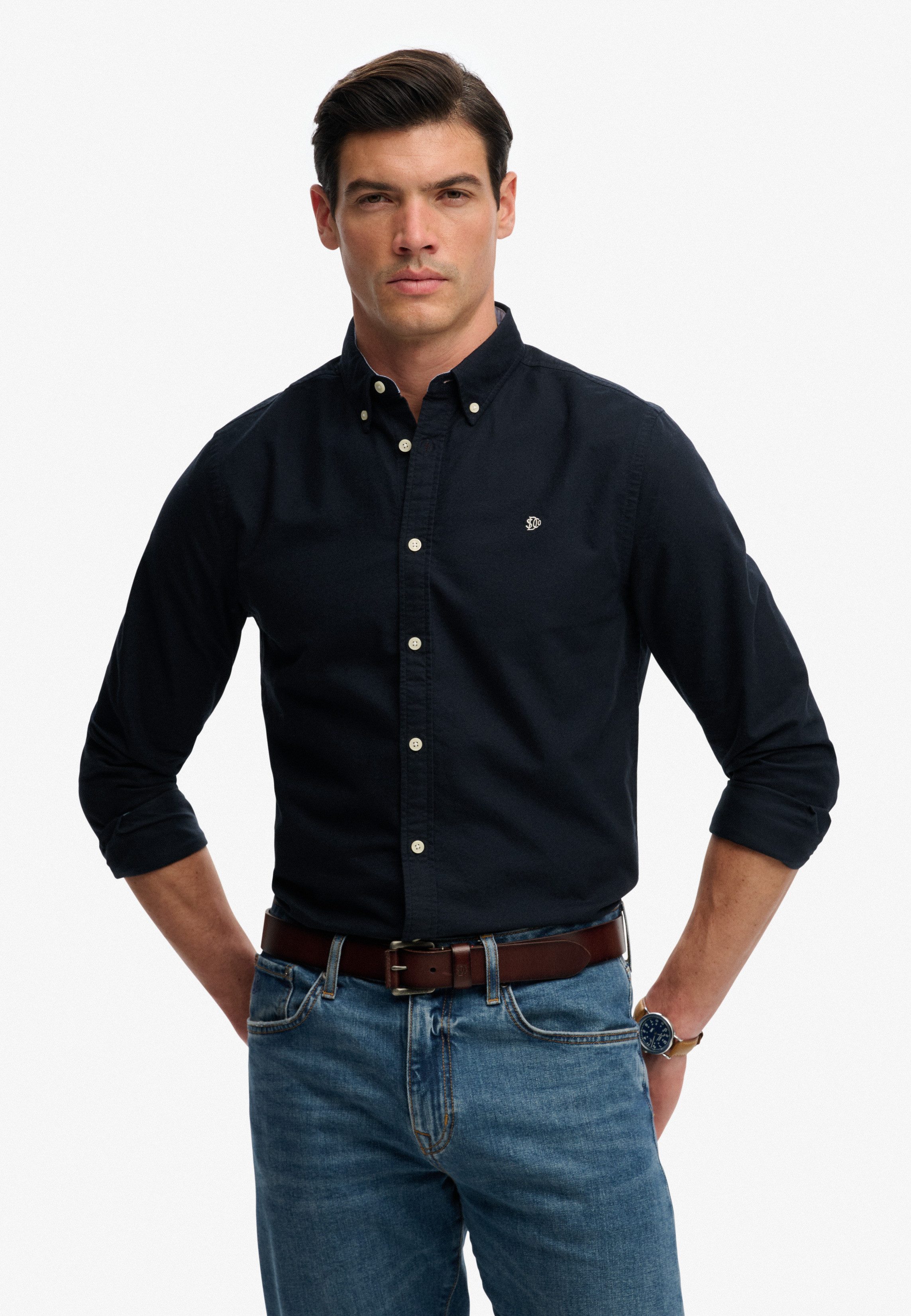 Superdry Langarmhemd PREPPY OXFORD L/S SHIRT Baumwolle, regular fit
