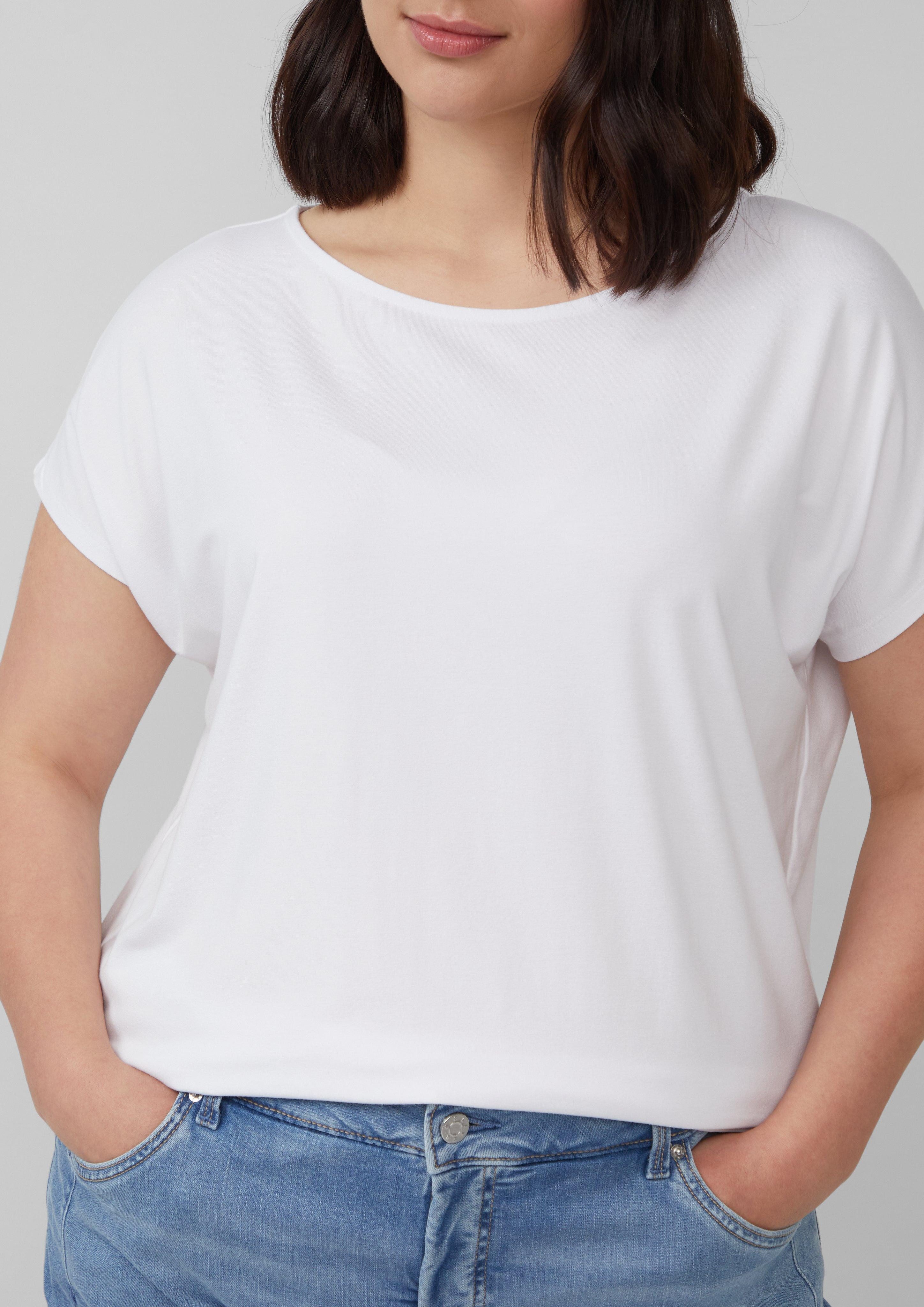 s.Oliver Kurzarmshirt Fließendes Jersey-Shirt mit überschnittenen günstig online kaufen