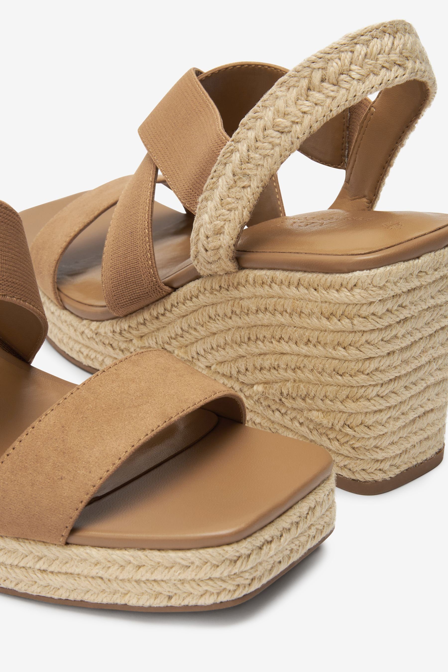 Keilsandalette (1-tlg) Espadrilles Forever Tan mit Next Brown Keilabsatz Comfort