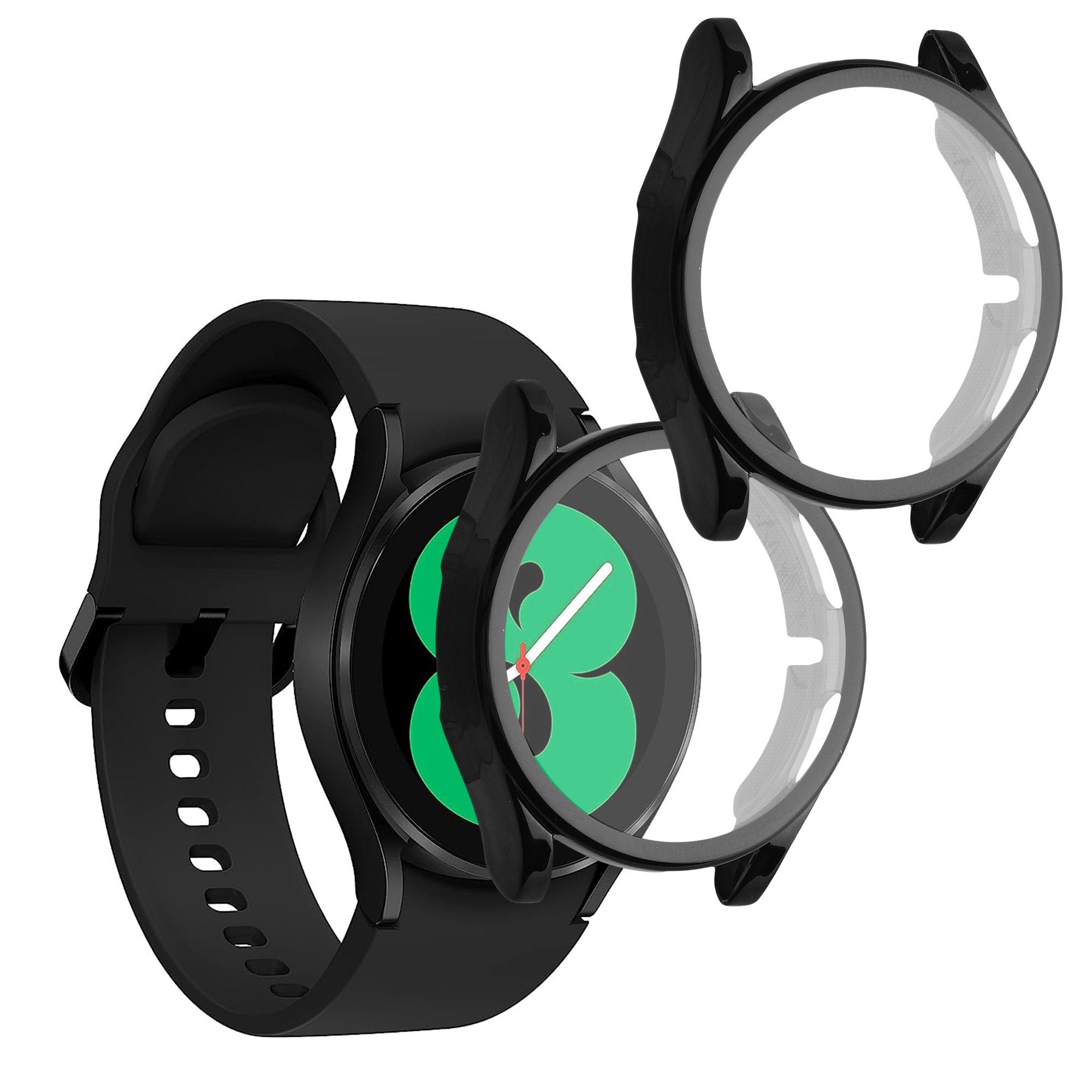 kwmobile Smartwatch-Hülle 2x Silikon Hülle für Samsung Galaxy Watch 4 (40mm), Schutzhülle Fullbody Display Cover Set aus Silikon