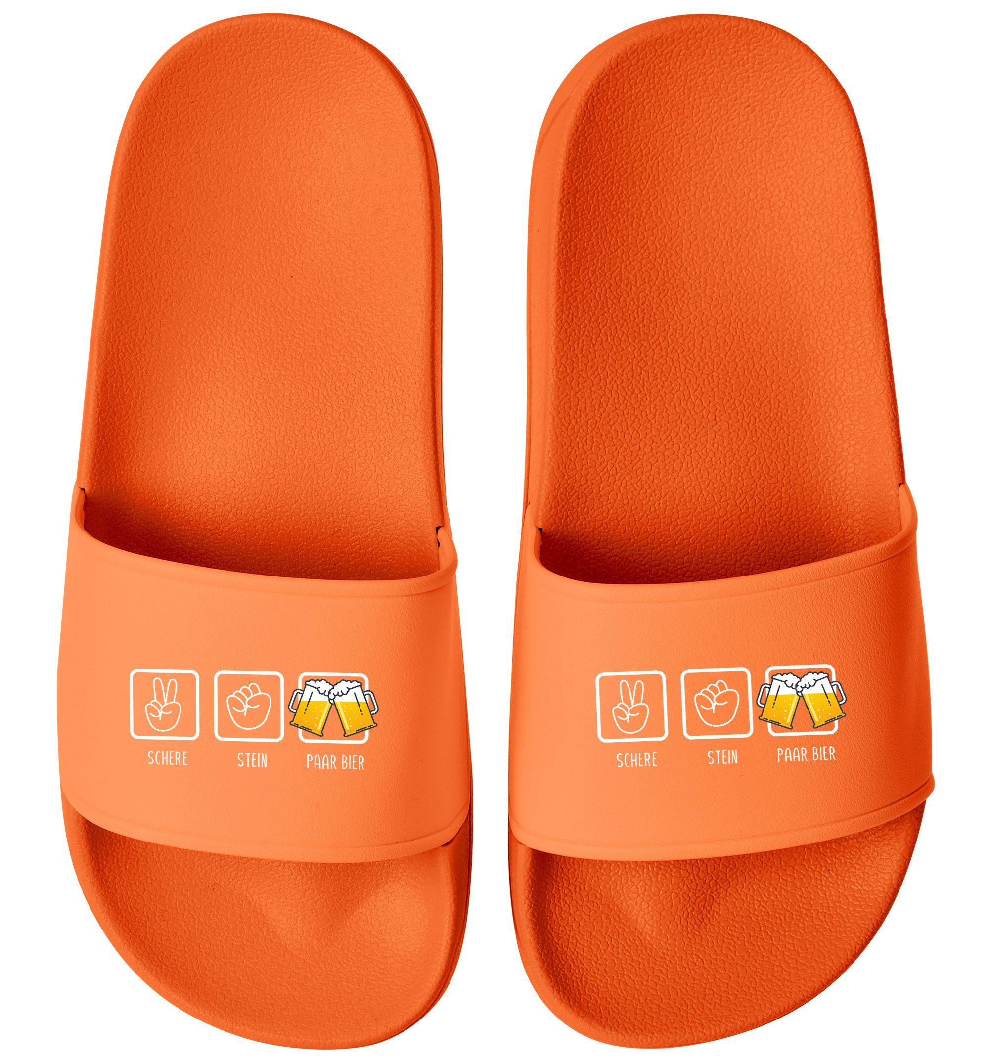 MoonWorks Badelatschen Herren mit Spruch Bier, Lustige Urlaubsschuhe für Badesandale