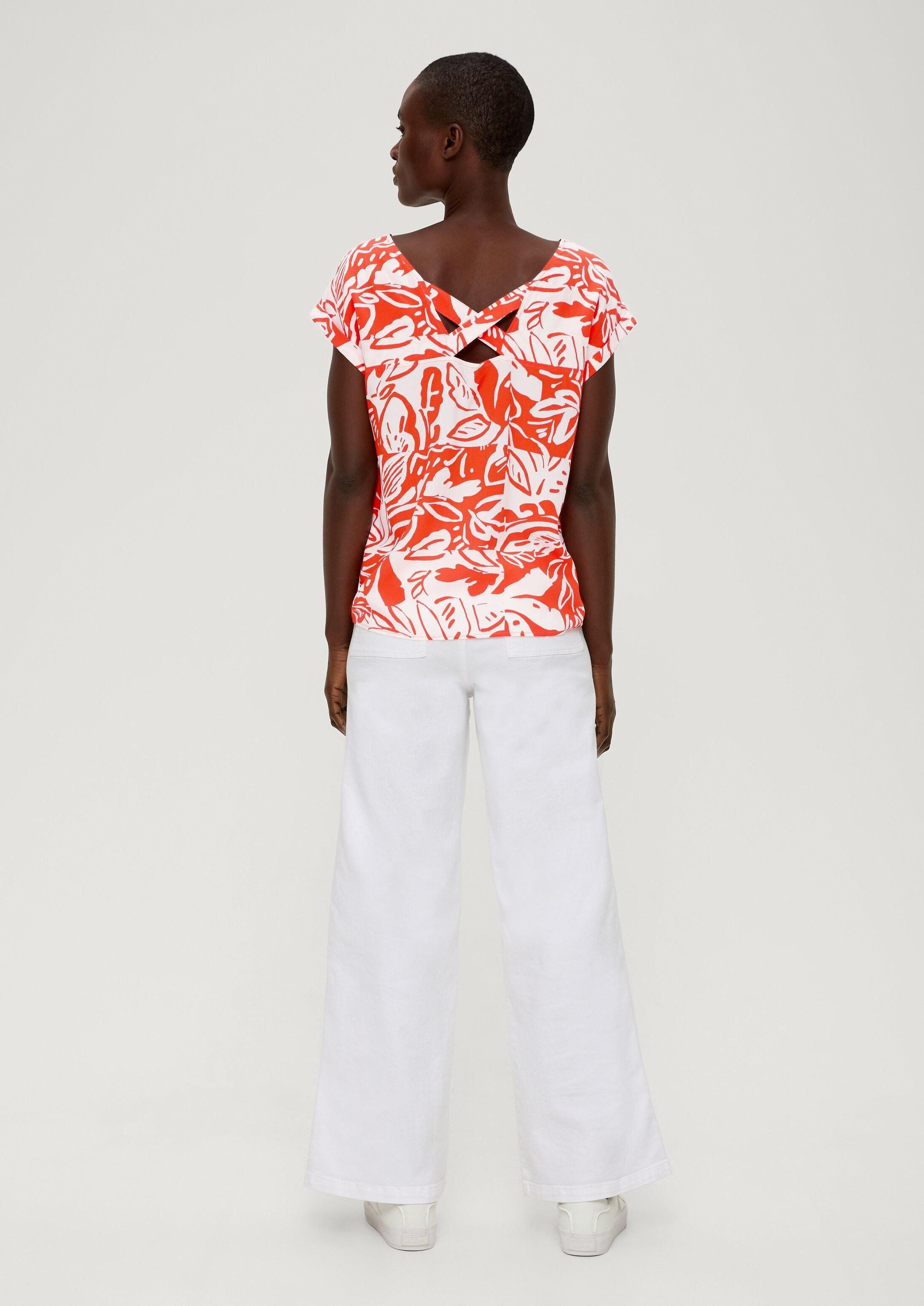 s.Oliver Blusentop Bluse Viskosebluse mit Rückenausschnitt