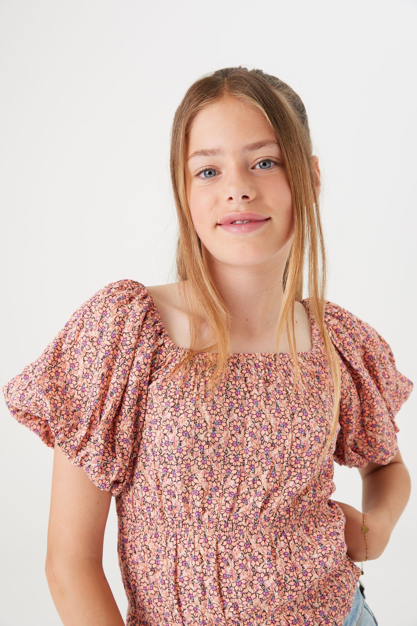 Garcia Shirtbluse Allover-Print kurzarm