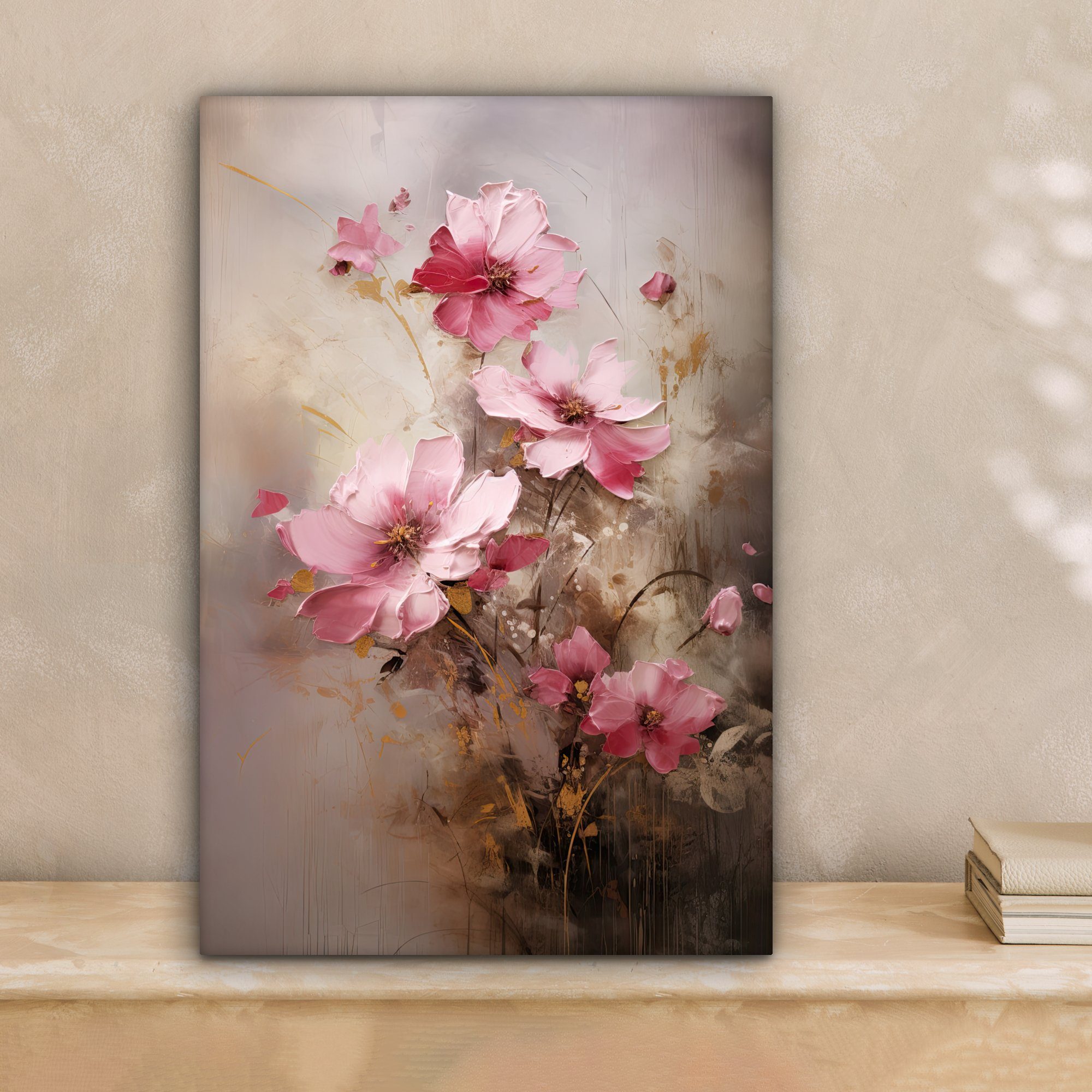 OneMillionCanvasses® Leinwandbild Blumen - Rosa - Kunst - Aquarell, Fotodru günstig online kaufen