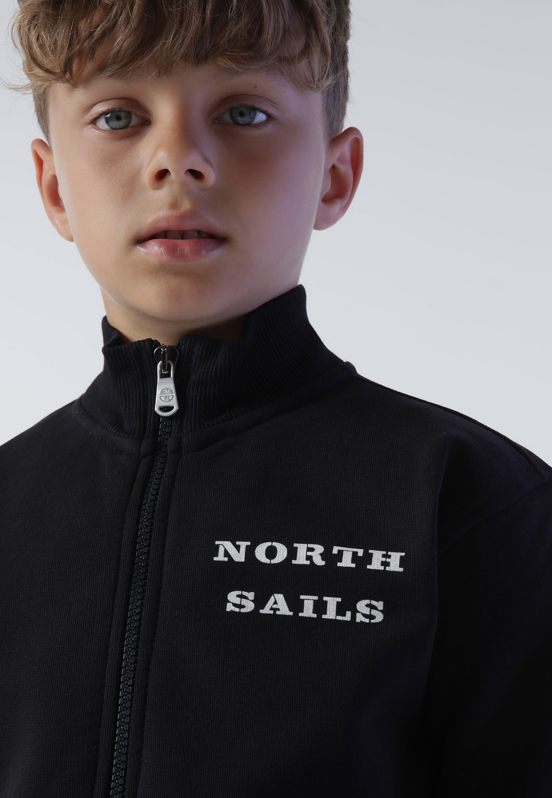 Sails MILKY Stehkragen mit Sweatshirtjacke Sweatjacke Sweatshirt North BLACK