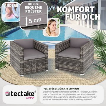 tectake Rattanstuhl Lignano (1er, 1 St), Abnehmbare Sitzkissen