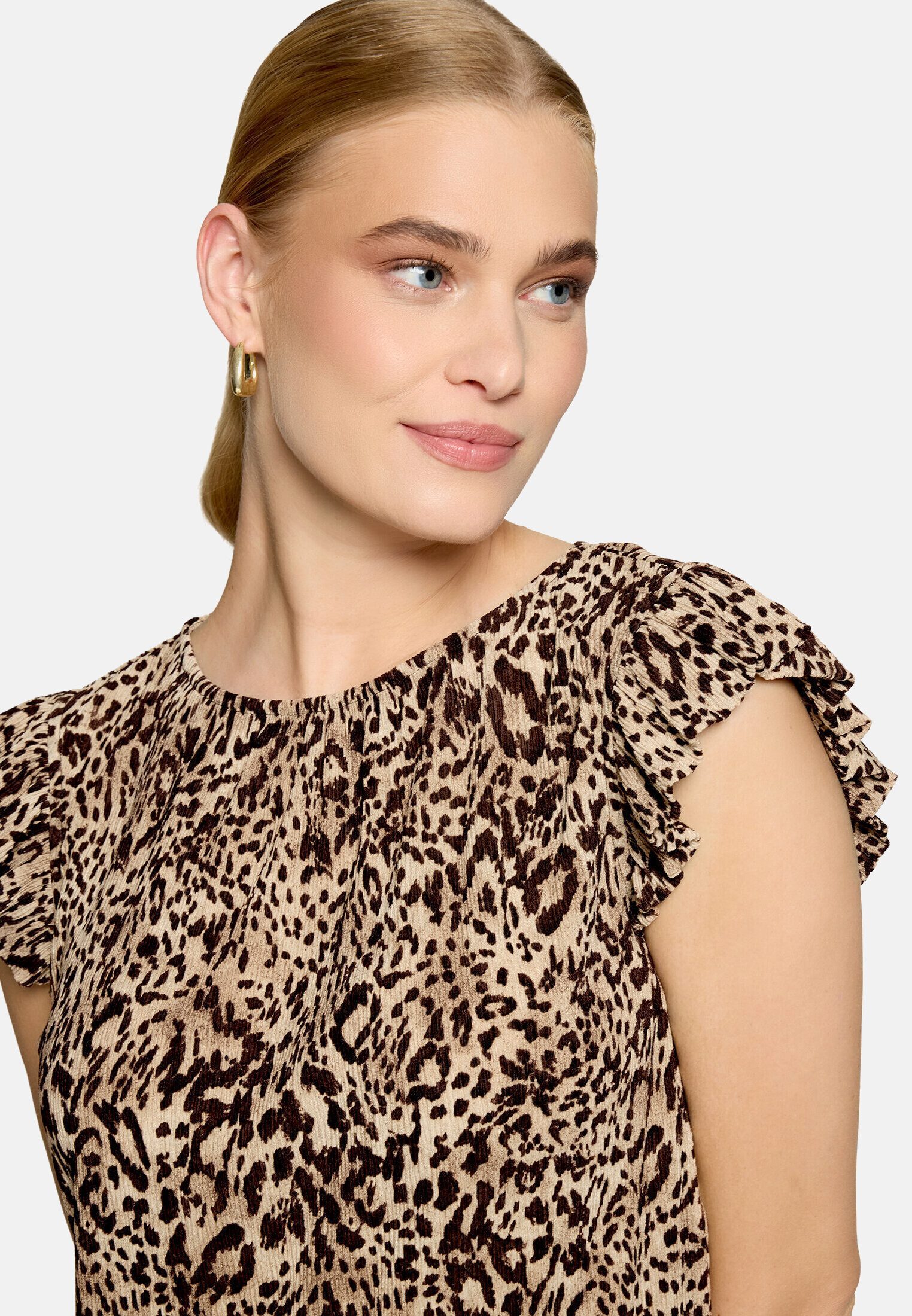 Zero Kurzarmshirt Damen mit Animalprint (1-tlg) Plissee – Bild 4 von 5