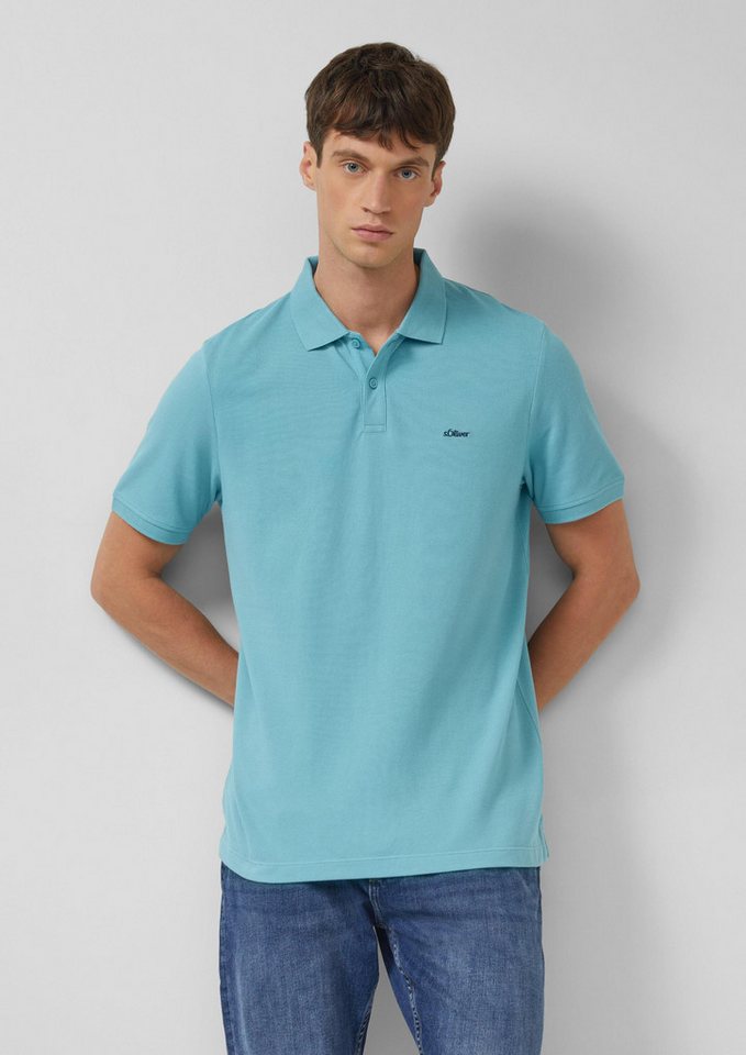 s.Oliver Kurzarmshirt Polo-Shirt Poloshirt aus Baumwollpiqué