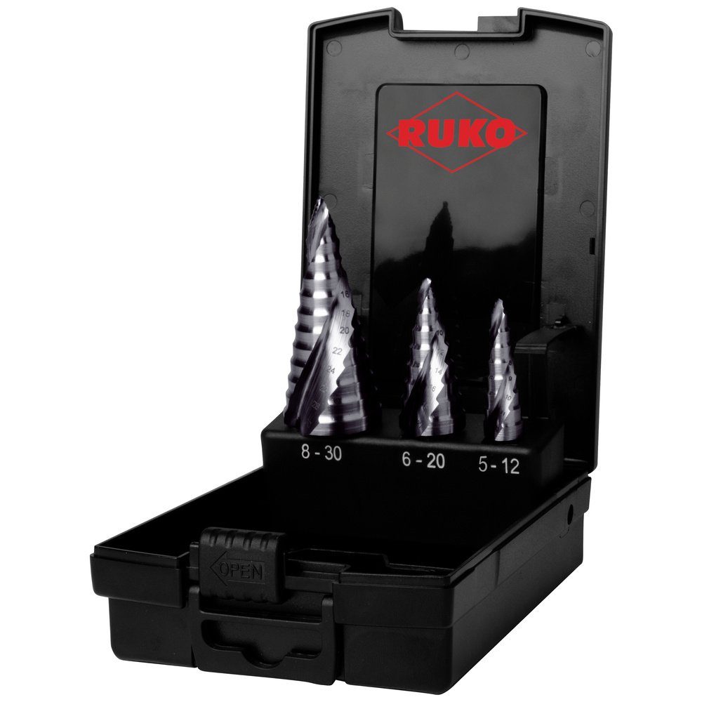 Ruko Metallbohrer RUKO 101626PRO HSS Stufenbohrer-Set 3teilig 1 Set