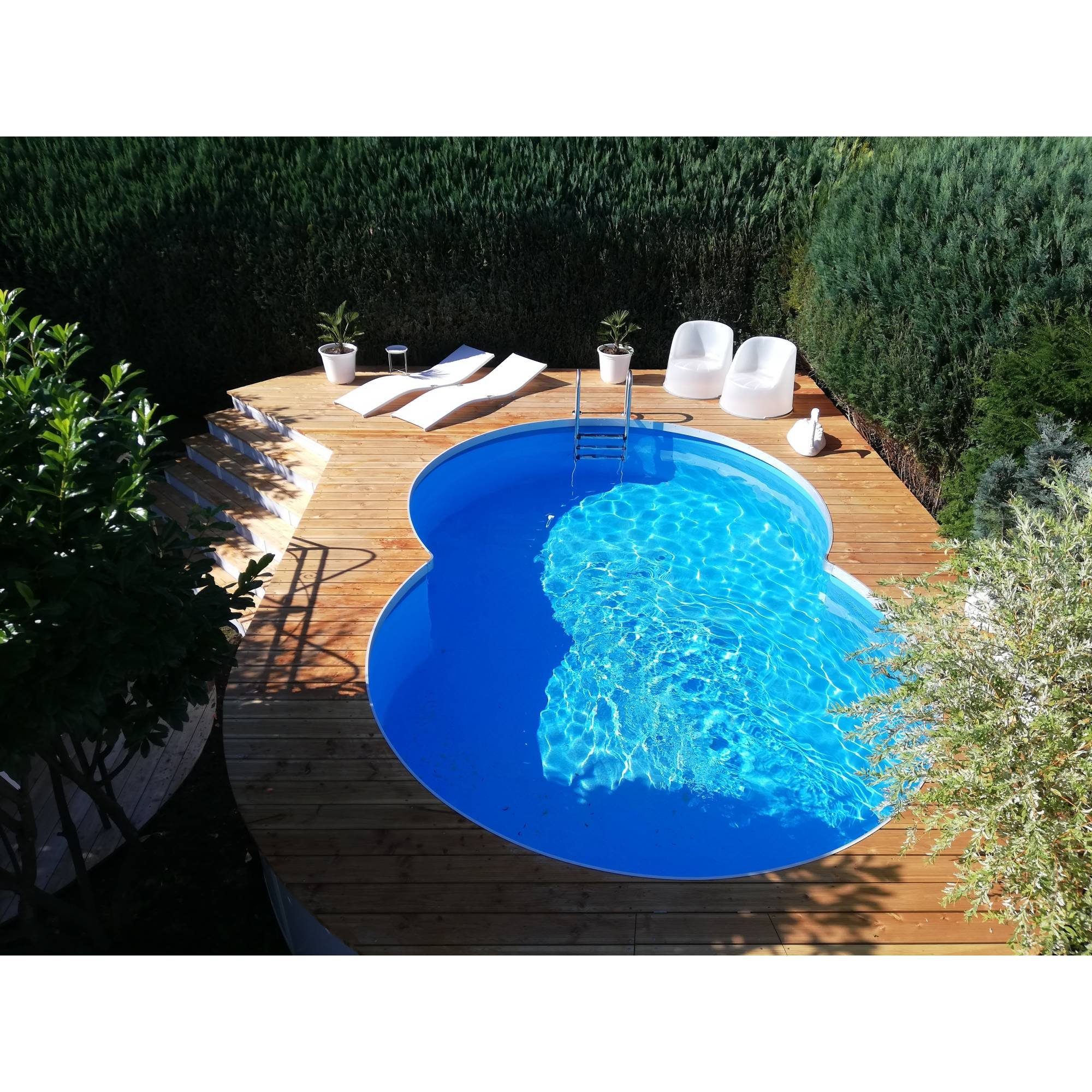 Thumbnail - Planet Pool Achtformpool Stahlwandpool Set achtform Cannes 625x360x150cm, S (Beckenset), verzinkte Stahlwand
