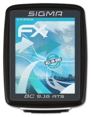 atFoliX Schutzfolie Displayschutzfolie für Sigma BC 9.16, (3 Folien), Ultraklar und flexibel