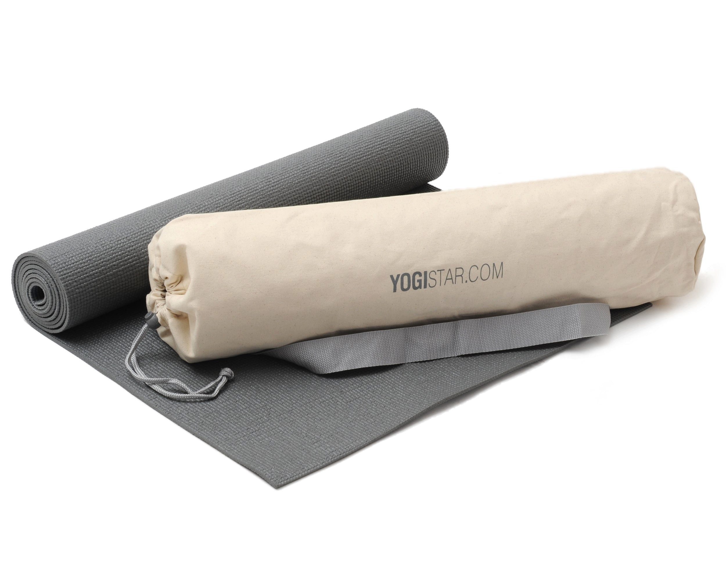 Yogistar Yogamatte Yoga-Set Starter Edition (Yogamatte + Yogatasche) (Yogamatte, Yogatasche, 2-St., Yogamatte, Yogatasche), Yoga-Set: rutschfeste Matte & Baumwolltasche, ideal für Einsteiger