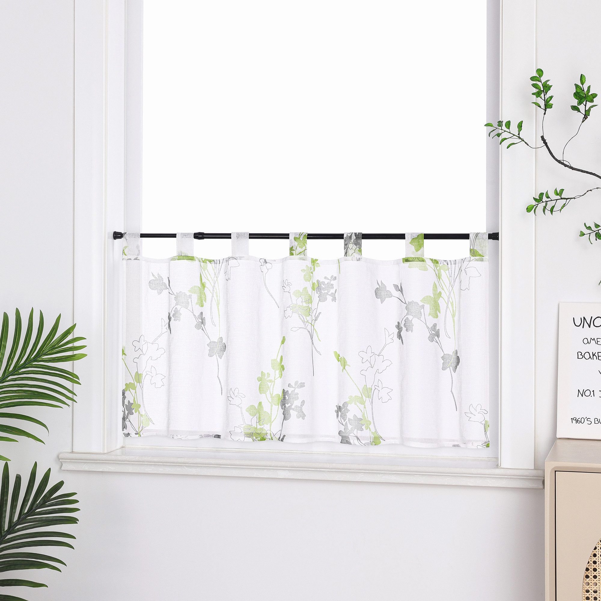 Joyswahl Scheibengardine, Schlaufen, transparent, mit Blätter Gardine Kurzs günstig online kaufen