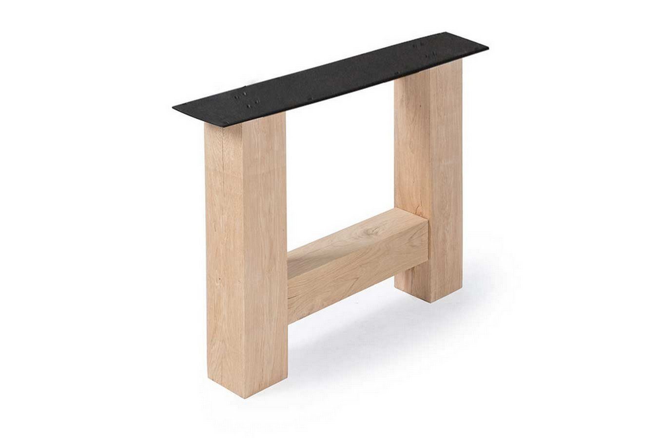 Tischbein Tischgestell H Eiche massiv 2er Set