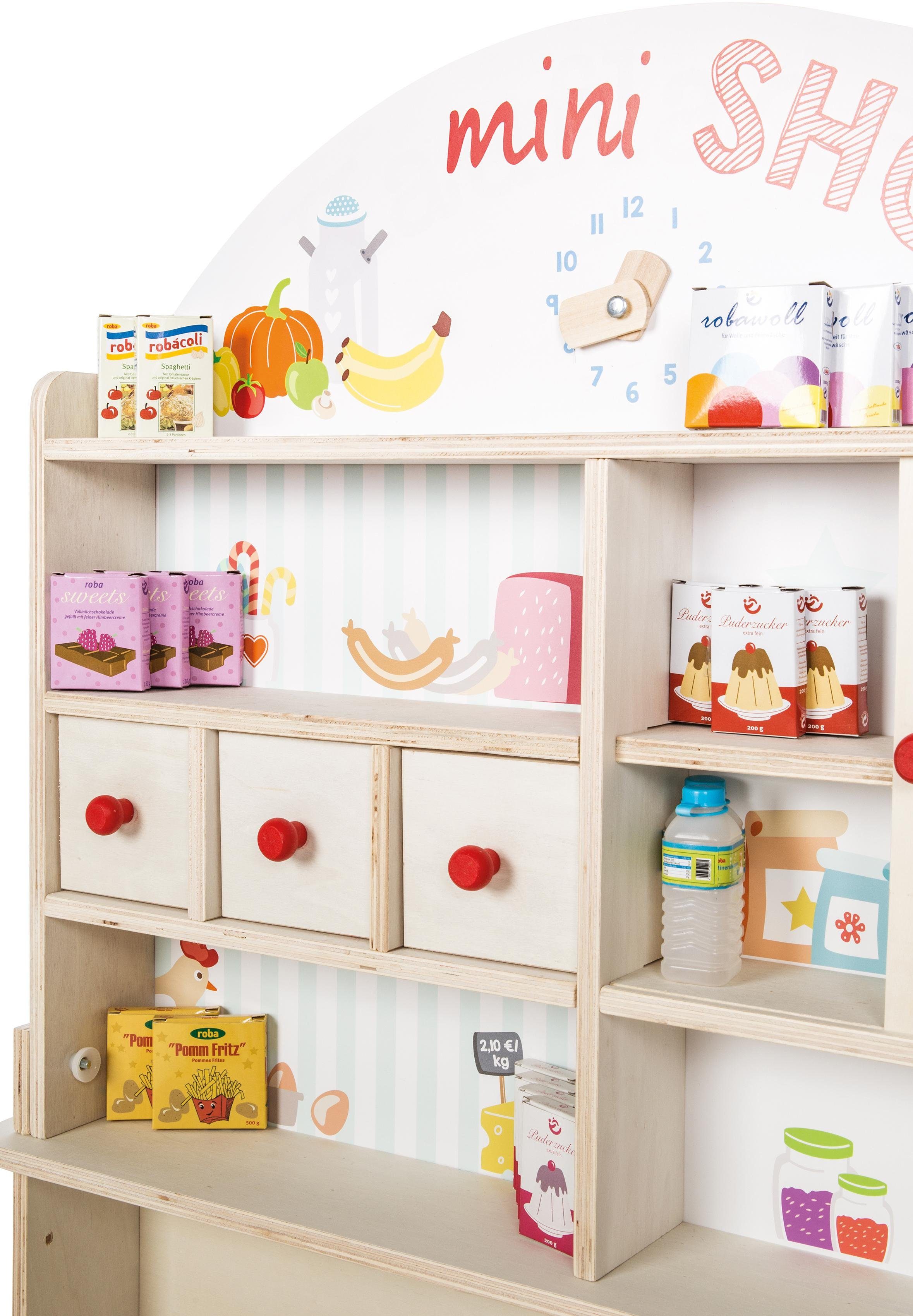 roba® Kaufladen Minishop, natur, mit Theke und Tafel