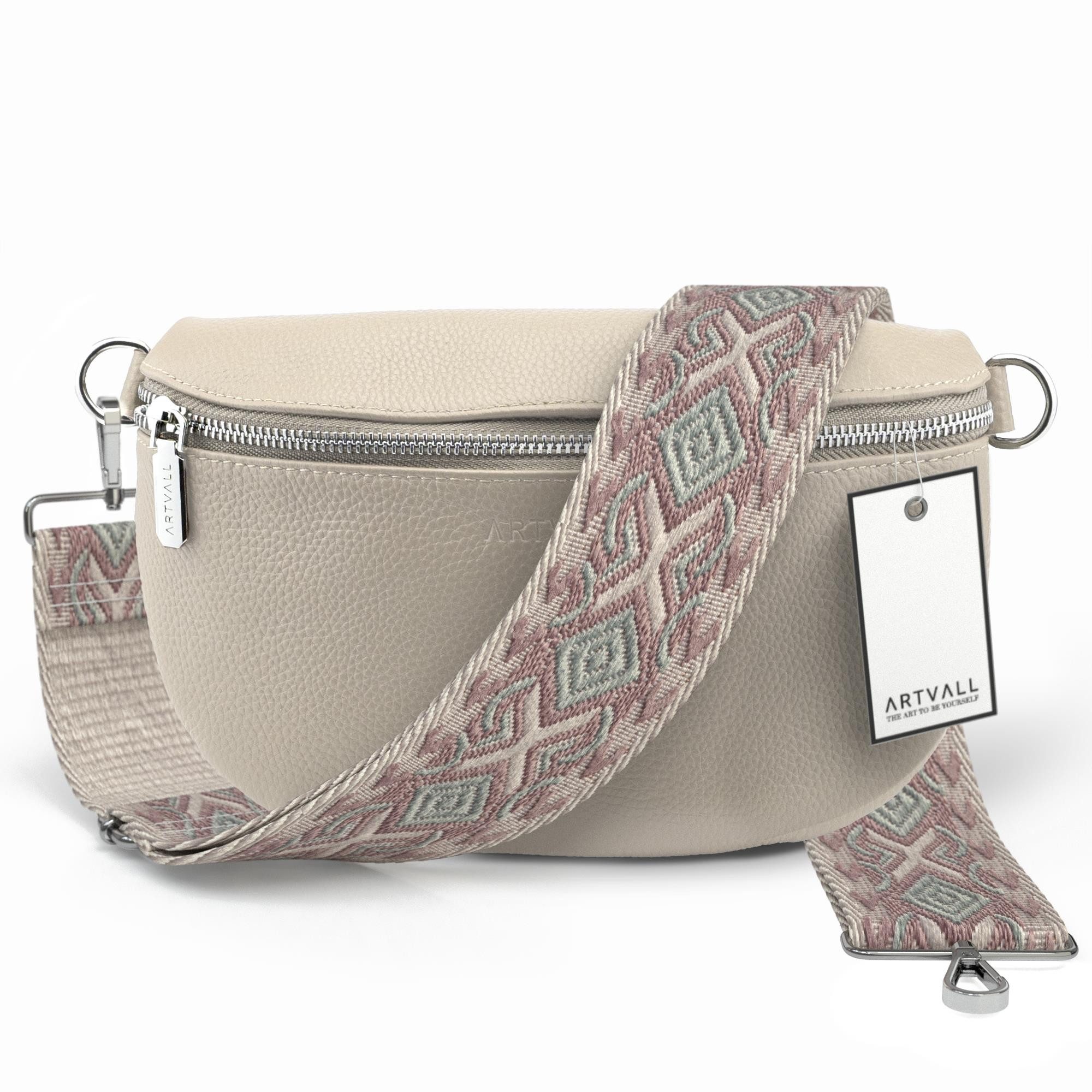 ARTVALL Umhängetasche Echtleder Handtasche Brusttasche Crossbody Beige (Tas günstig online kaufen