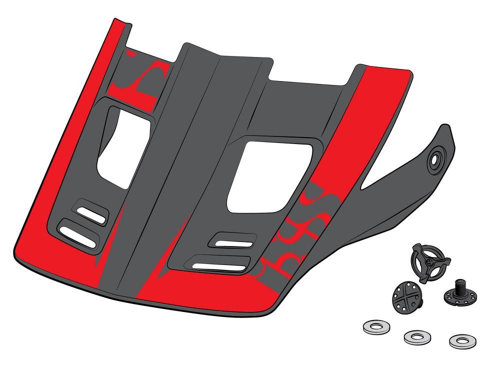 IXS Fahrradhelm IXS Sports Division iXS Visor + Pins Xact Evo XS red - Ersatzvisier fü