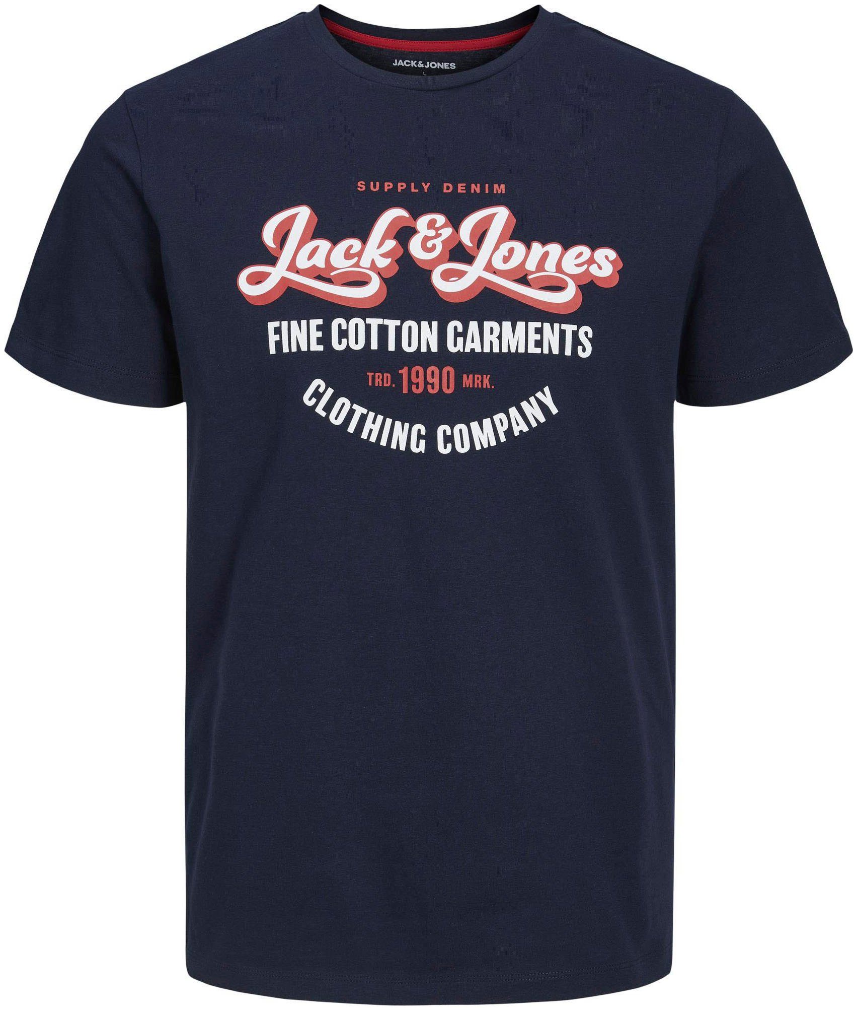 Logodruck (Set, NECK 2-tlg) Junior mit CREW Jones Blazer SS PACK Navy MP TEE Jack JNR JJANDY & SET T-Shirt