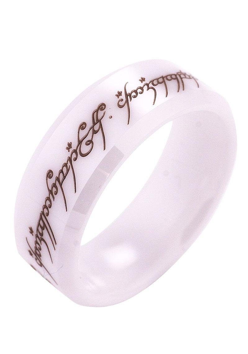 Der Herr der Кольца Fingerring Der Eine Ring - Keramik weiß, 20003816, Made in Germany