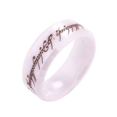 Der Herr der Ringe Fingerring Der Eine Ring - Keramik weiß, 20003816, Made in Germany