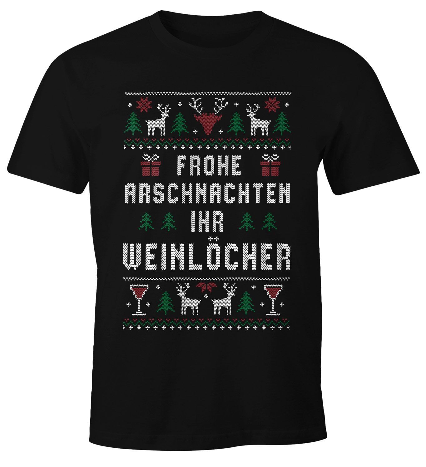 Print-Shirt Herren T-Shirt Weihnachten Ugly Christmas X-Mas Spruch lustig Frohe