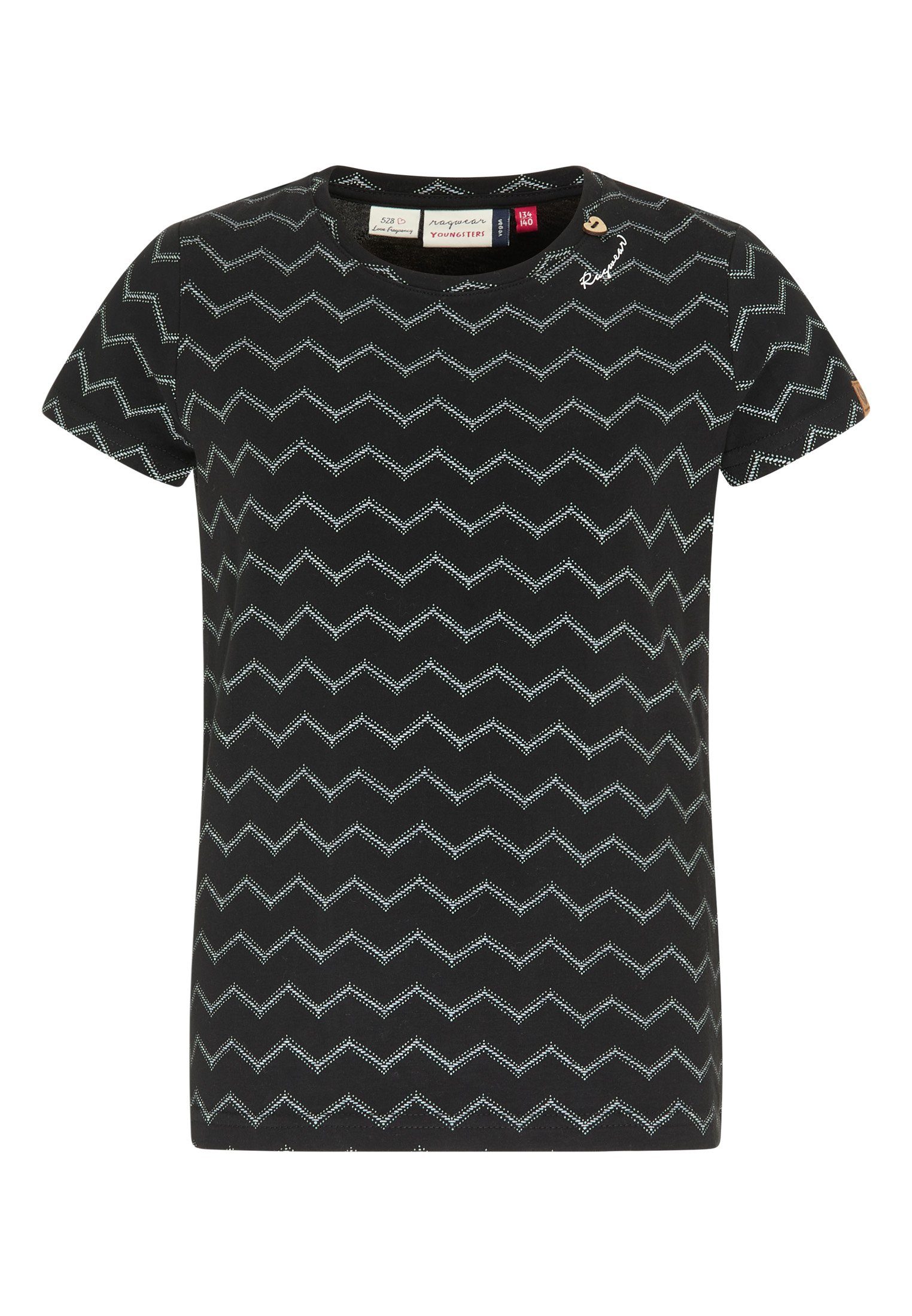 VIOLKA T-Shirt BLACK Ragwear & Mode Vegane Nachhaltige CHEVRON