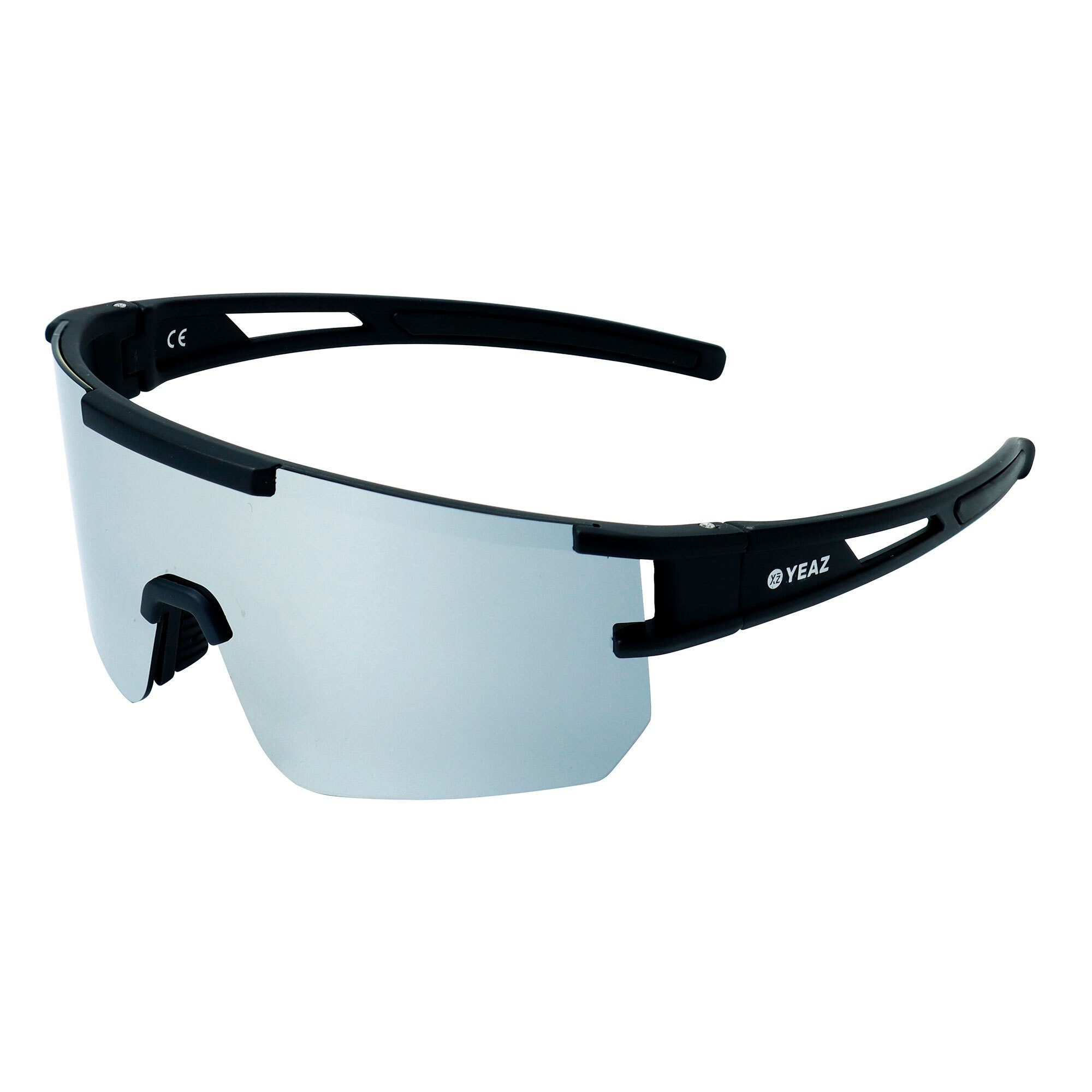 YEAZ Sportbrille SUNSPARK sport-sonnenbrille black/silver mirror, Guter Schutz bei optimierter Sicht