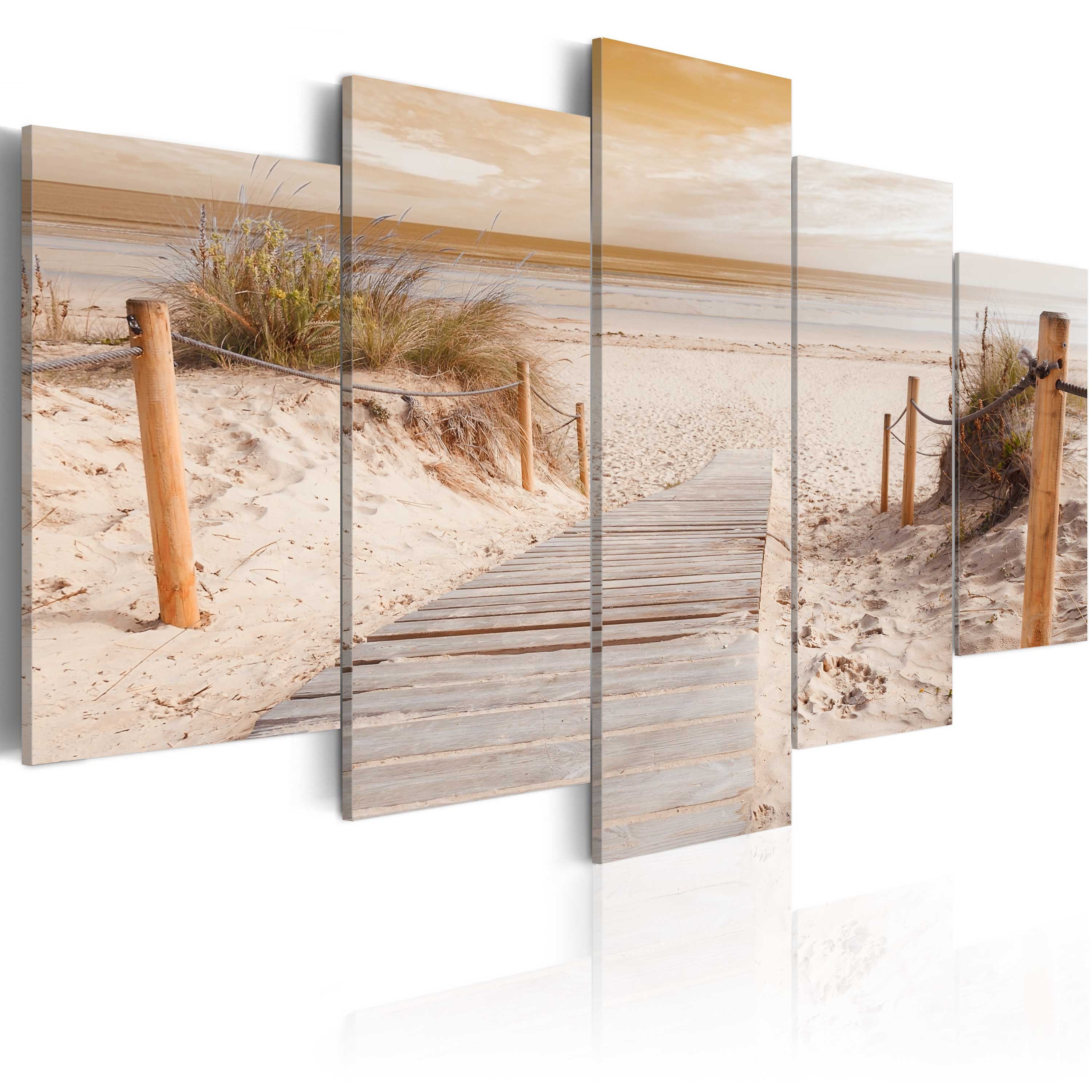 Artgeist Wandbild Morning on the beach - sepia