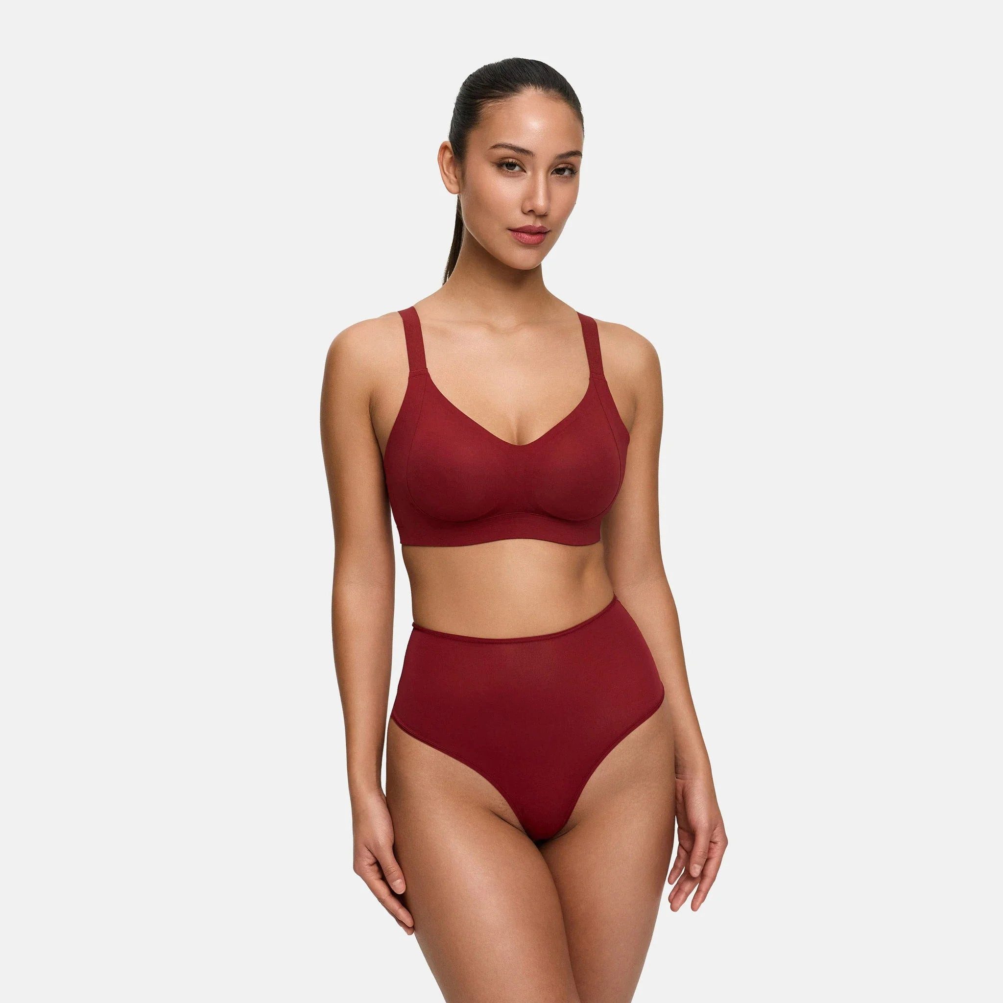 cfab Tanga High-Waist Tanga, 3er Pack-Wine Red-S