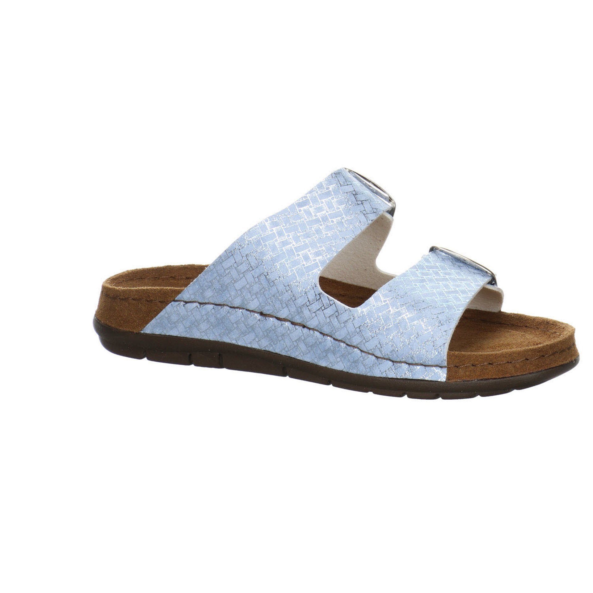 blau Rohde Damen Pantolette Sandalen Hausschuh Textil Pantoletten