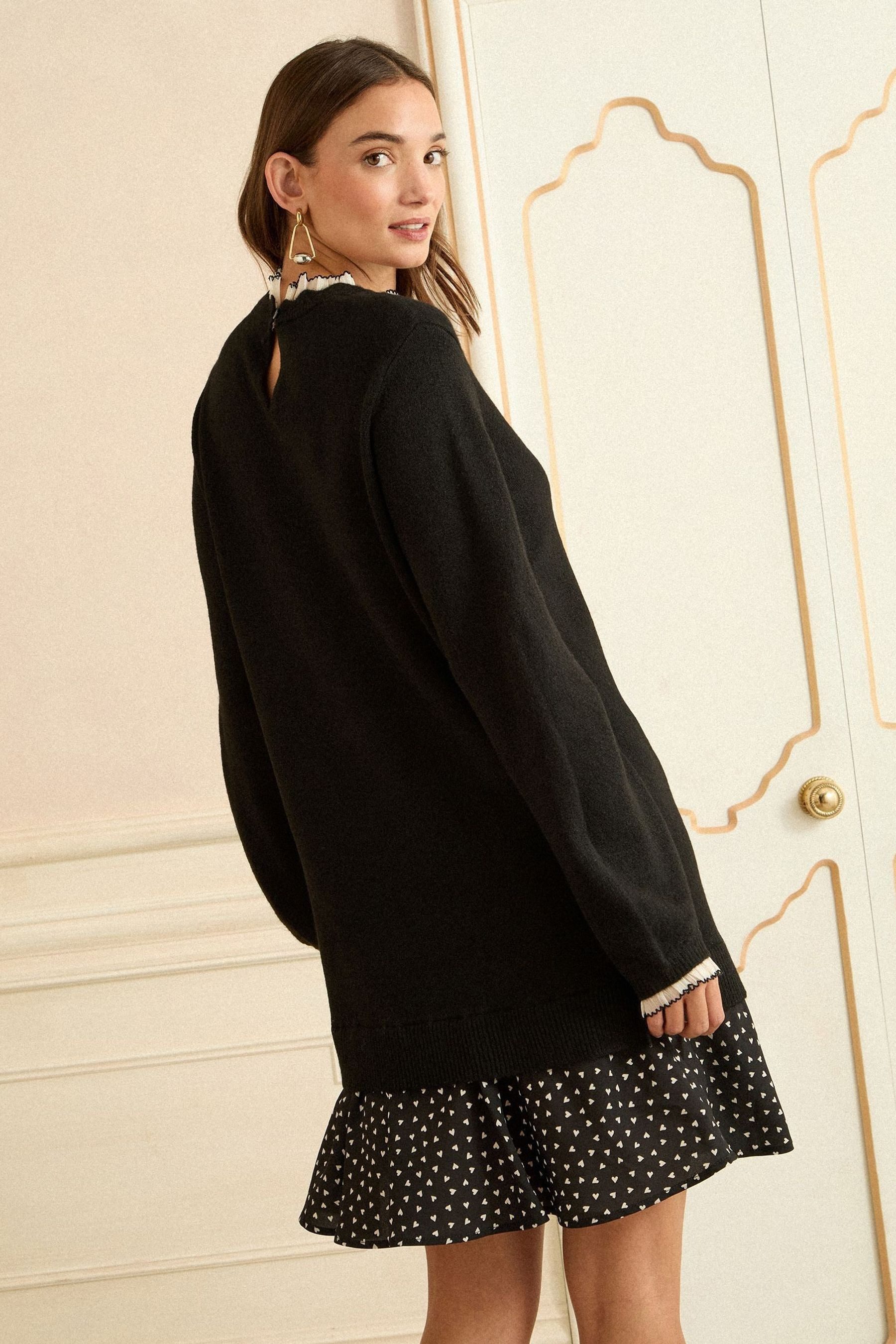 Love & Roses Minikleid Love & Roses Strick-Minikleid mit Webrock, Regular ( günstig online kaufen