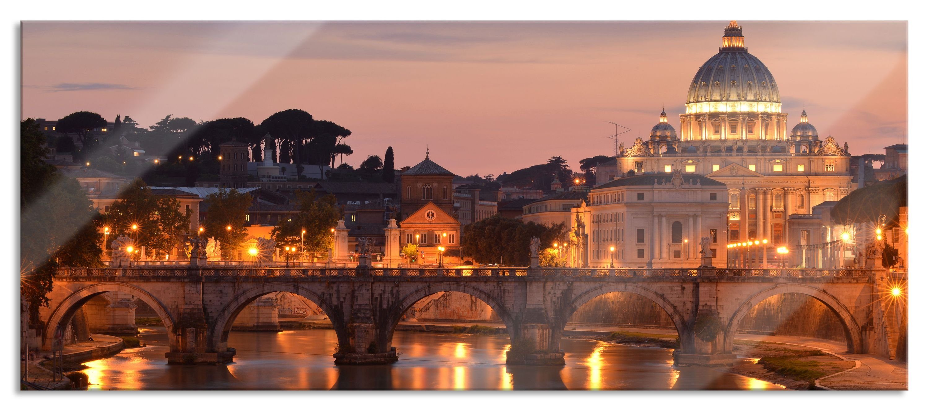 Pixxprint Glasbild Vatikan Petersplatz, Vatikan Petersplatz (1 St), Glasbild aus Echtglas, inkl. Aufhängungen und Abstandshalter