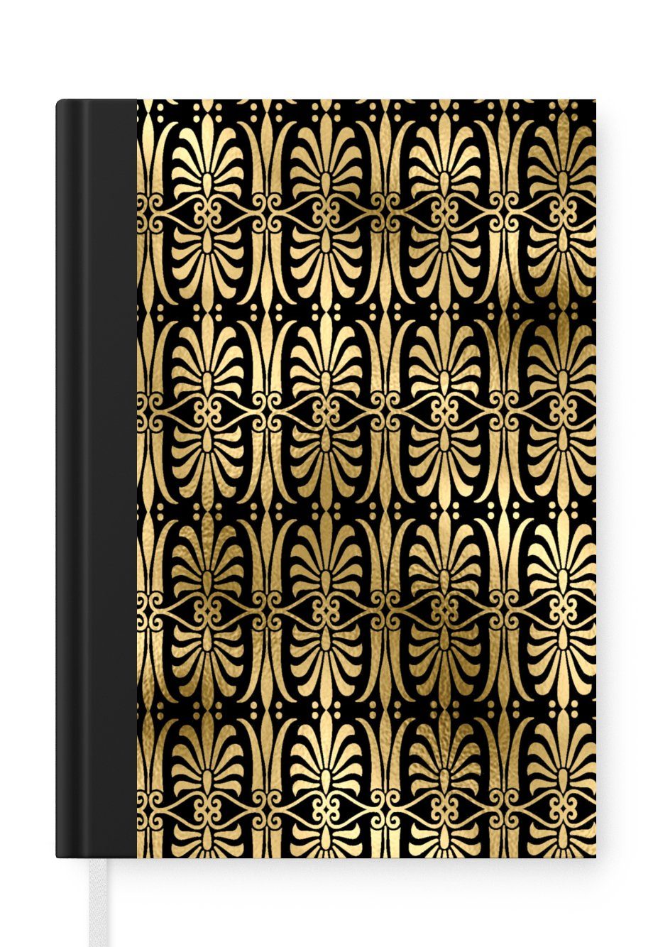 MuchoWow Notizbuch Muster - Art Deco - Gold, Journal, Merkzettel, Tagebuch, Notizheft, A5, 98 Seiten, Haushaltsbuch